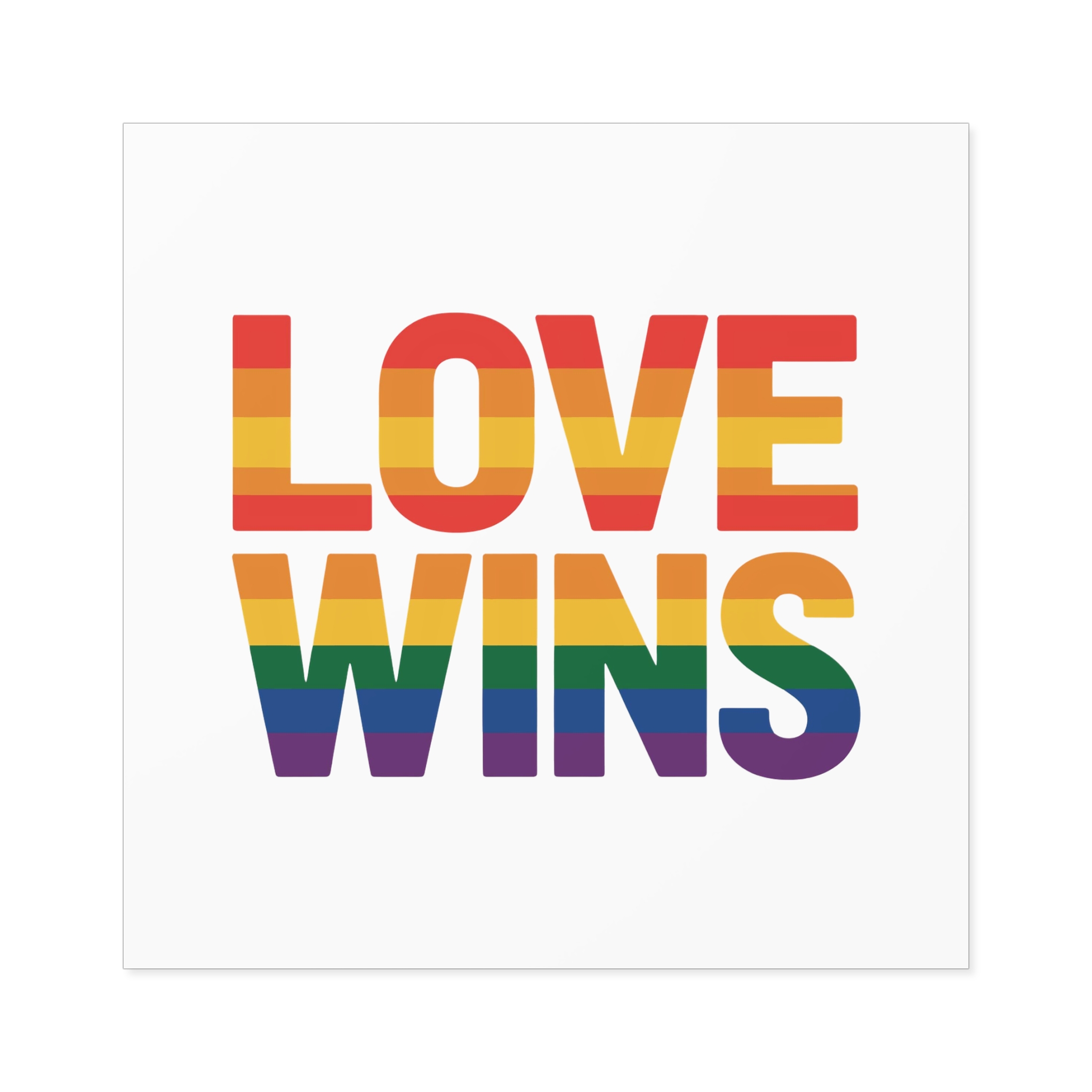 Love Wins Rainbow Pride Message1 Laminate Stickers Square - Image 53