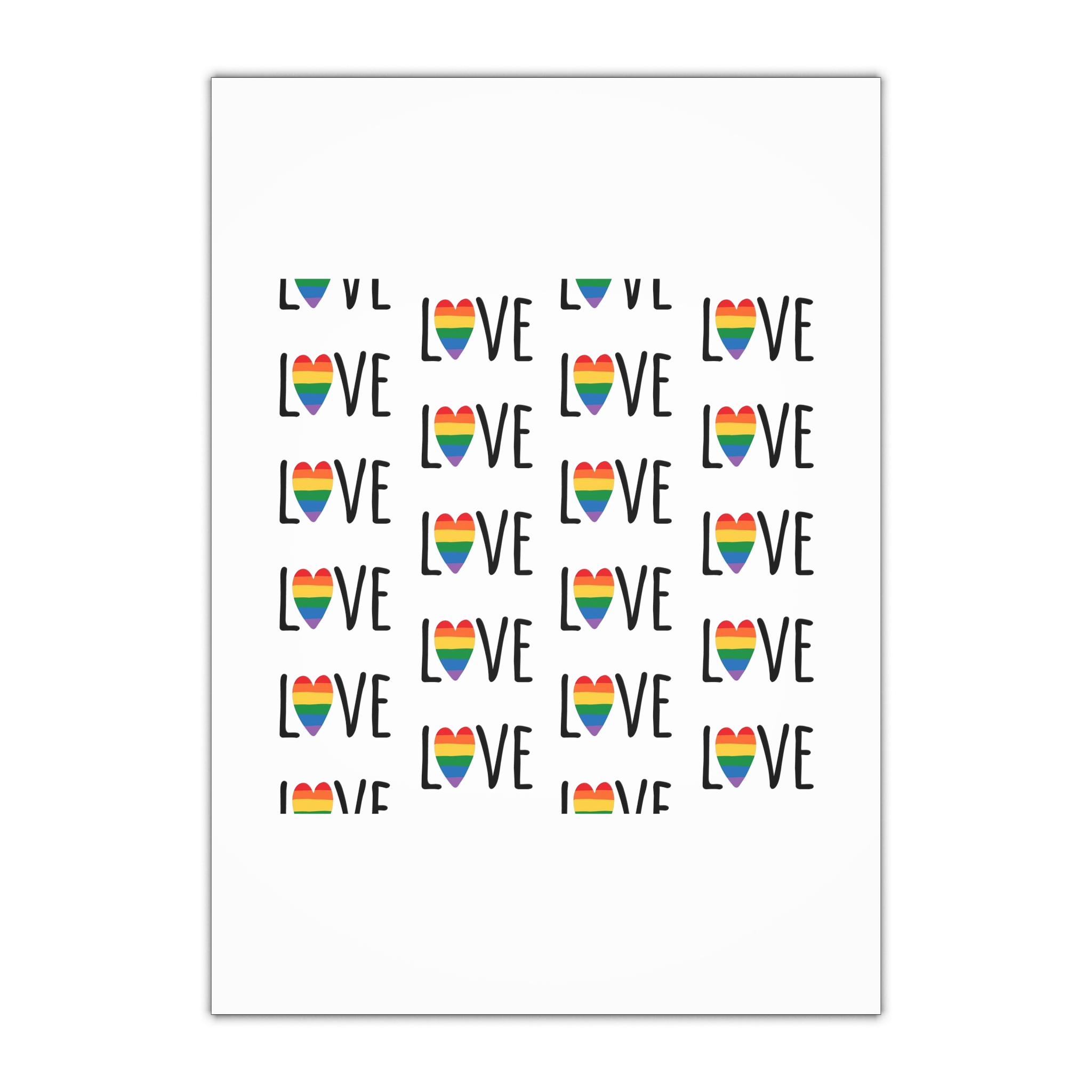 Seamless Pattern Lgbt Rainbow Love Text Gift Wrapping Paper Sheets 1pc