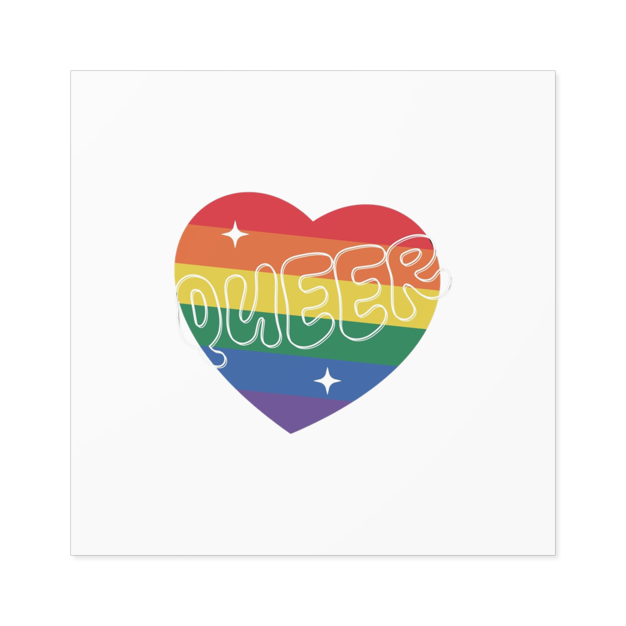 Queer Pride Heart Laminate Stickers Square - Image 25