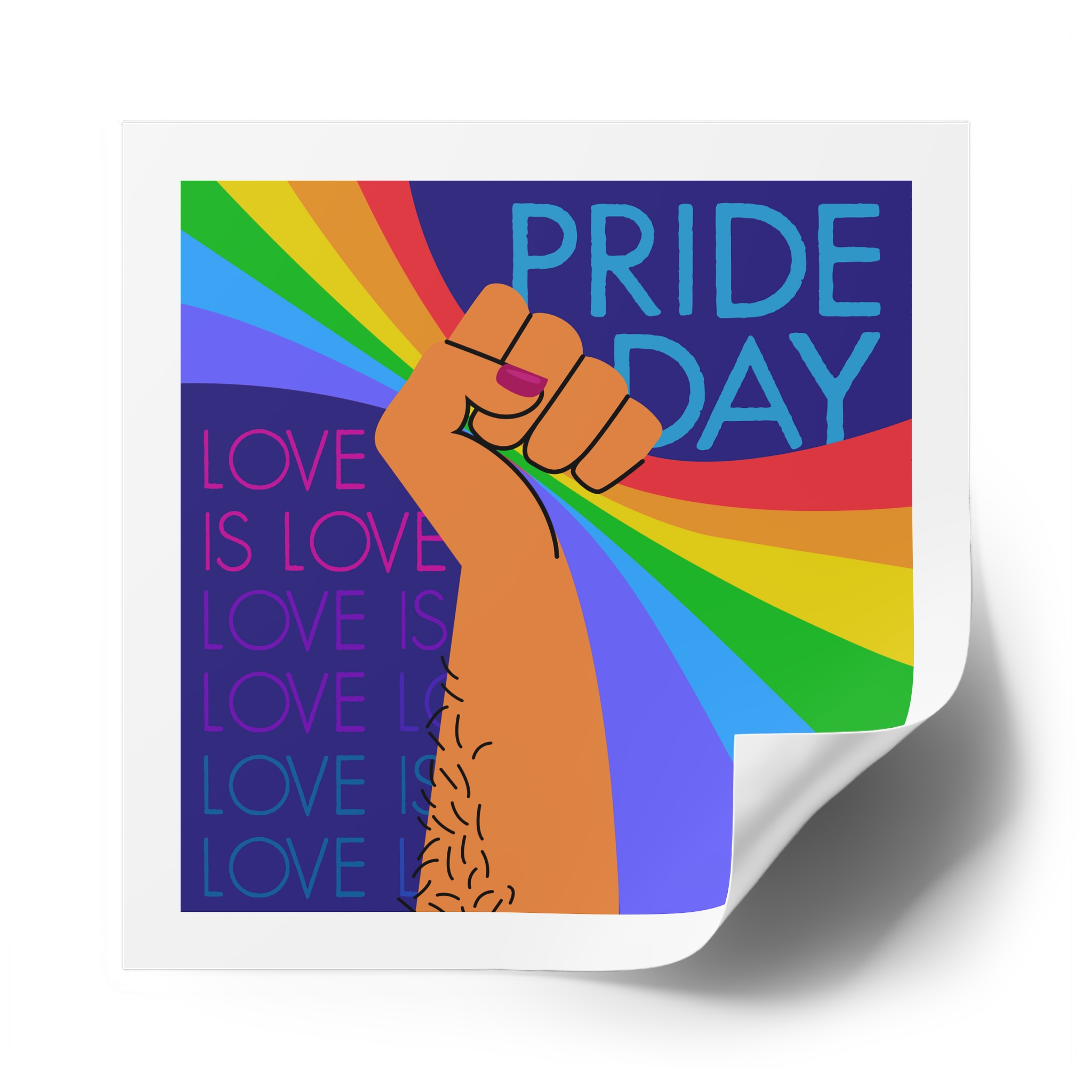 Pride Day Concept(1) Laminate Stickers Square - Image 50