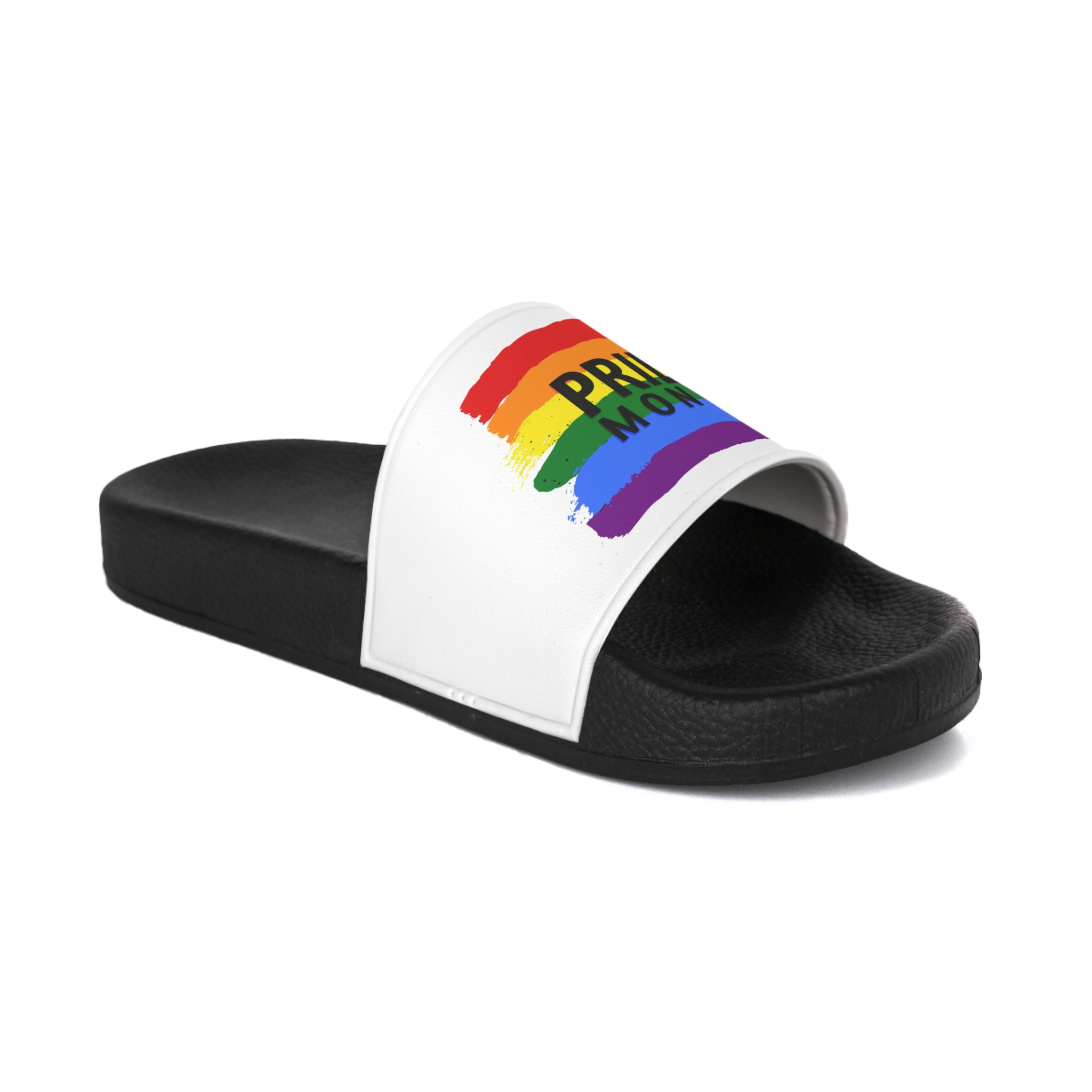 Grunge Pride Month Flag Background Mens Slide Sandals - Image 2