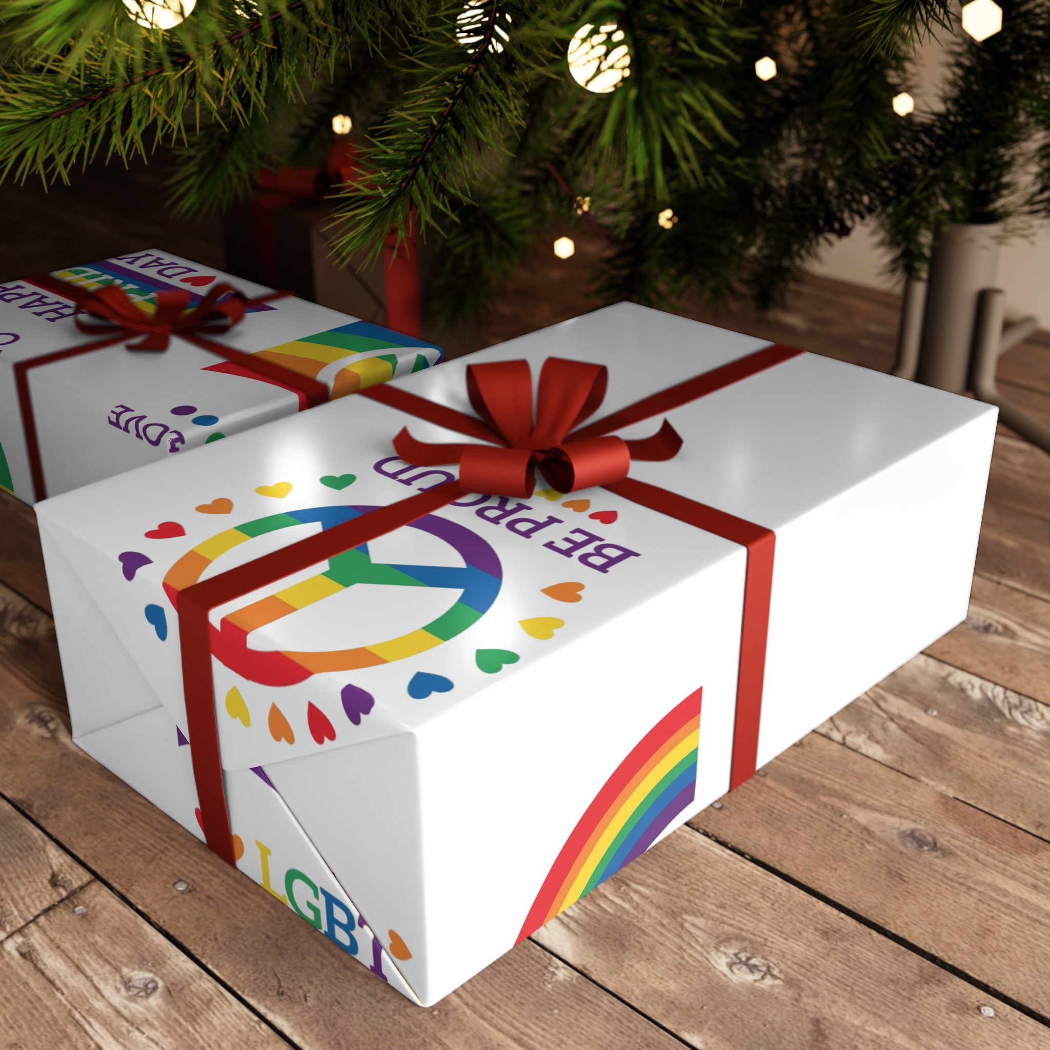 Pride Day Badges Illustration Set Gift Wrapping Paper Sheets 1pc - Image 3