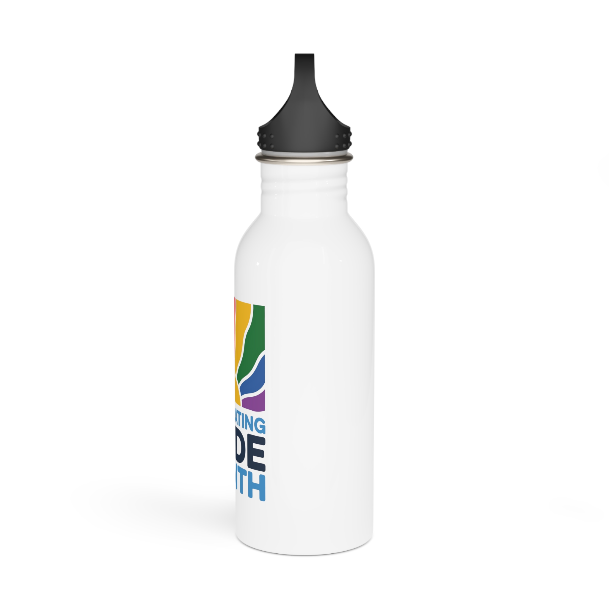 Celebrating Pride Month Colorful Graphic Design (1) Stainless Steel Water Bottle - Image 4