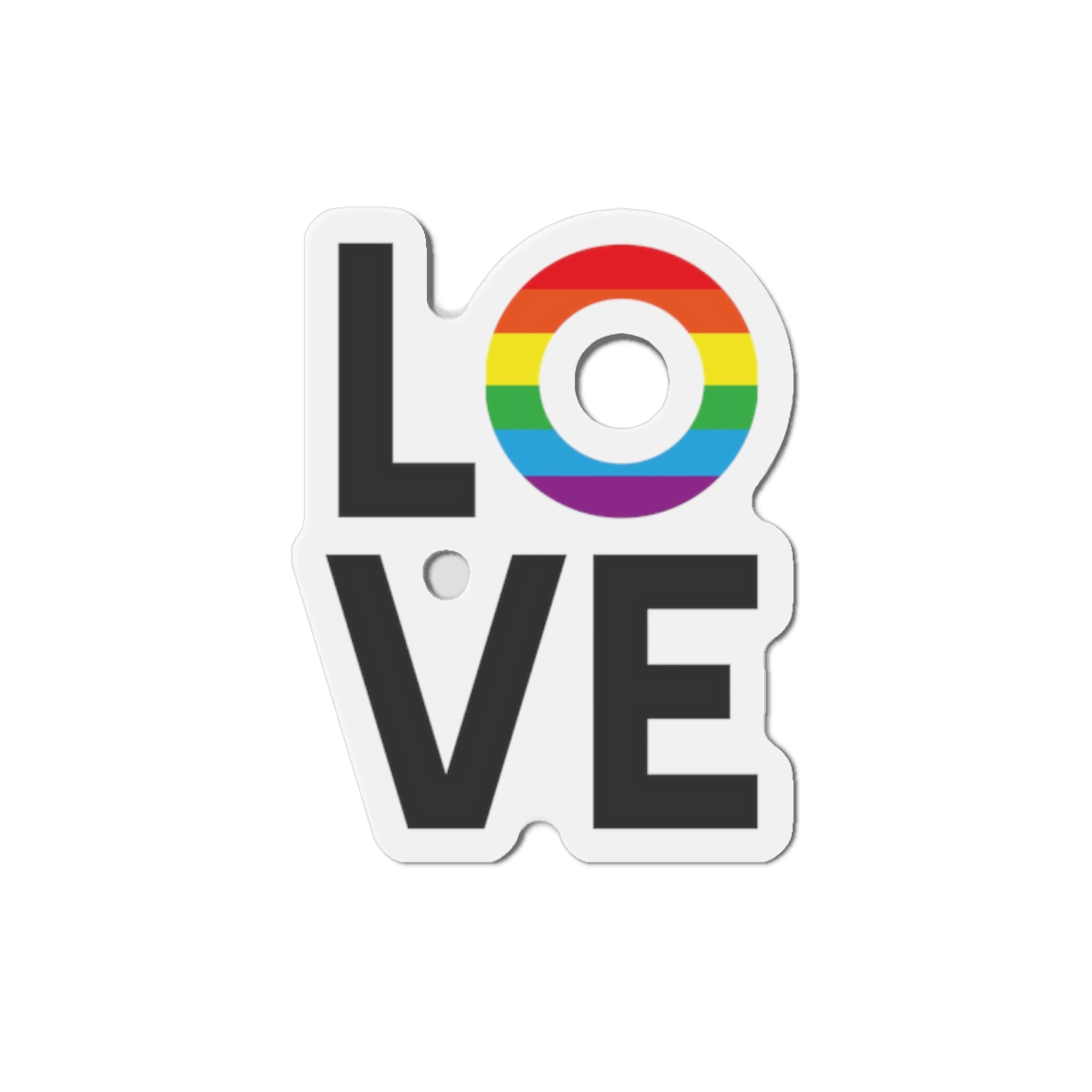 Vector Flat Lgbt Rainbow Flag Love Lettering Die Cut Magnets