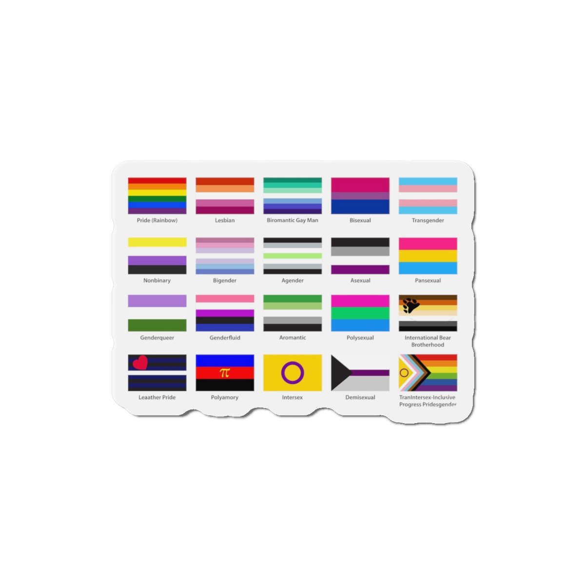 Lgbtq Community Flags Set Lgbt Sexual Identity Pride Flags Collection Rainbow Lesbian Gay Bisexual Die Cut Magnets - Image 13