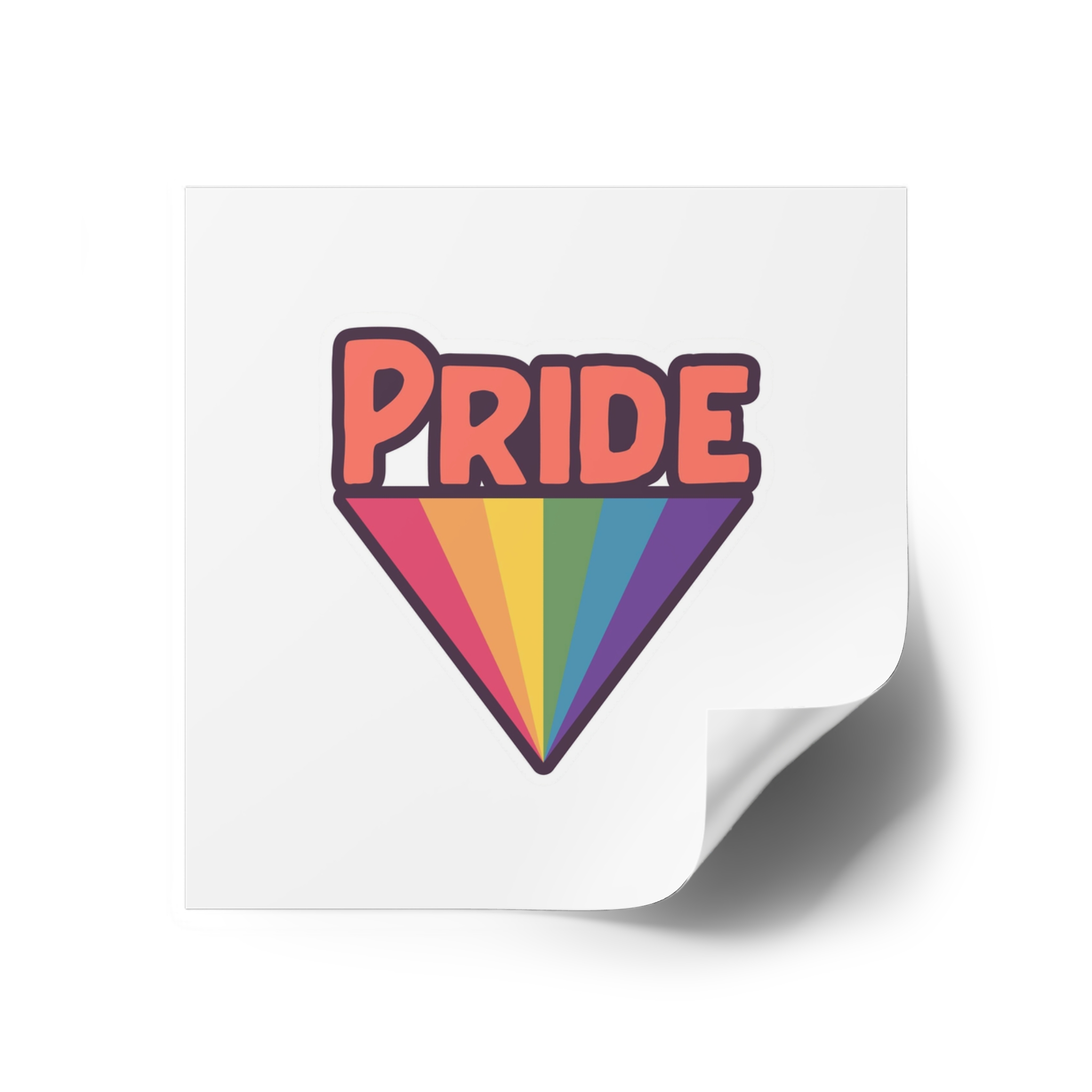 Pride With Rainbow Laminate Stickers Square - Image 26