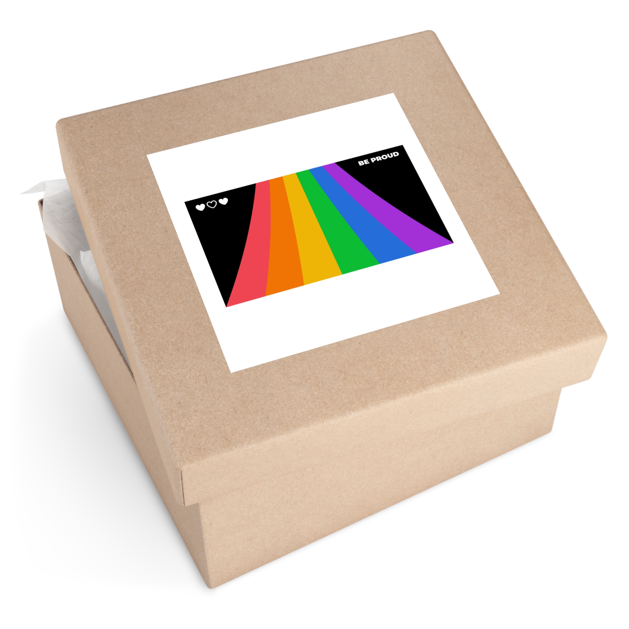 Modern Colorful Pride Zoom Background Laminate Stickers Square - Image 51