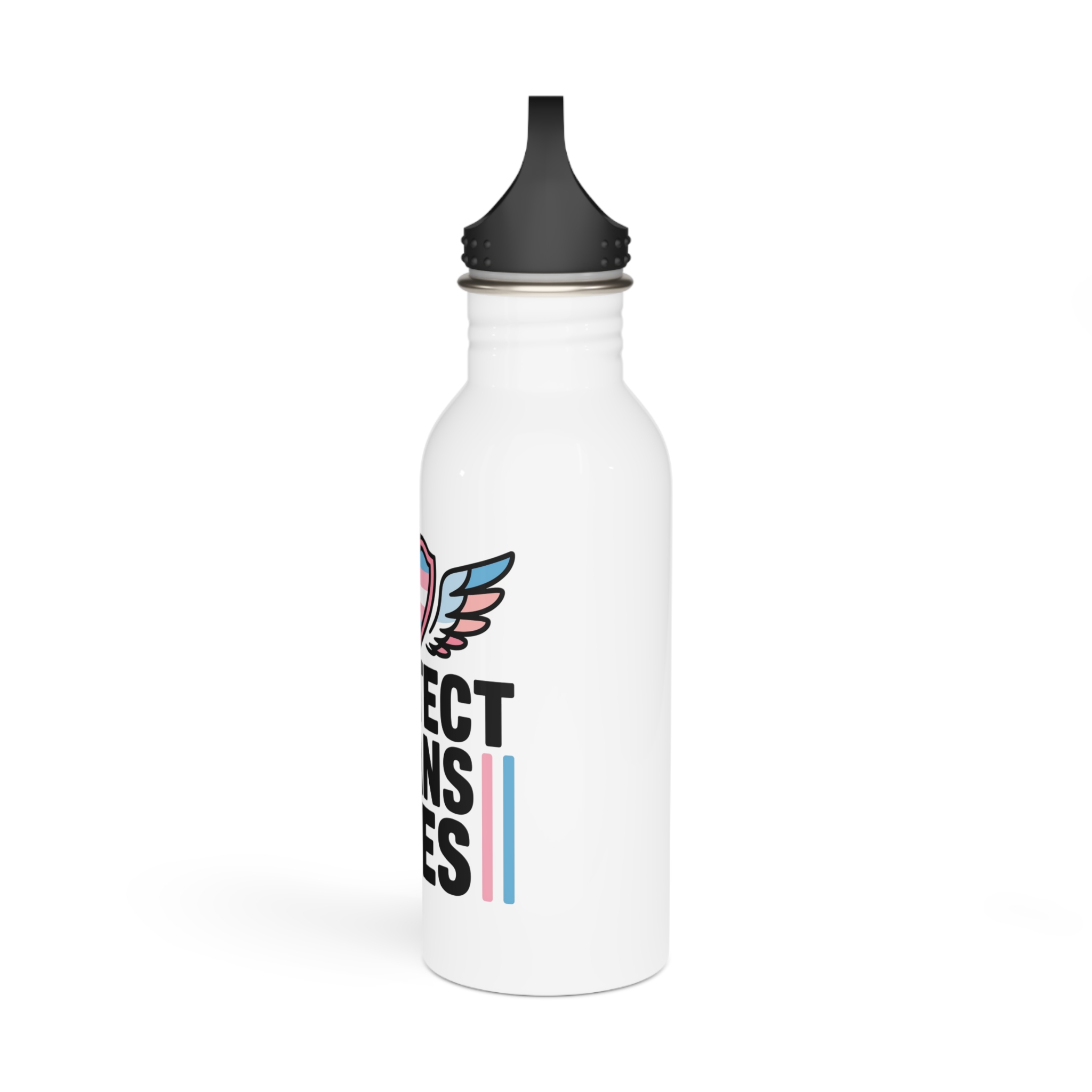 Protect Trans Lives T Shirt Design Isolated White Background 2 Stainless Steel Water Bottle - Image 4