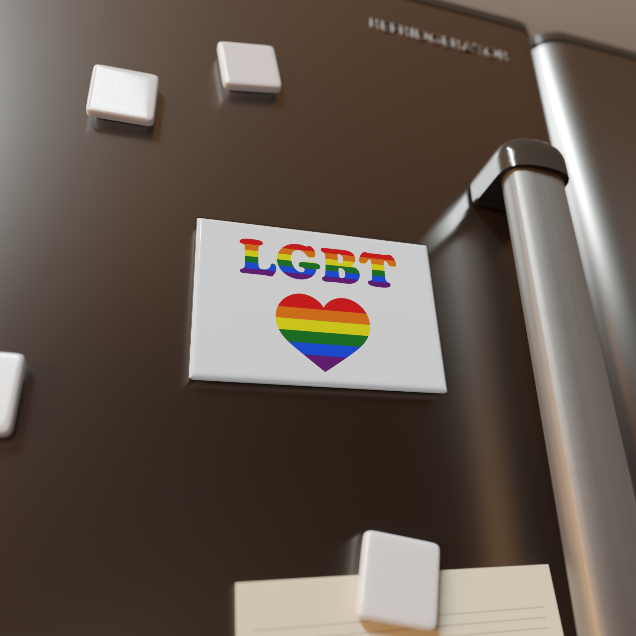 Vector Symbolism Lgbt Community Rainbow Colors Lgbt Inscription Rainbow Heart Button Magnet Rectangle 1 And 10 Pcs - Image 4