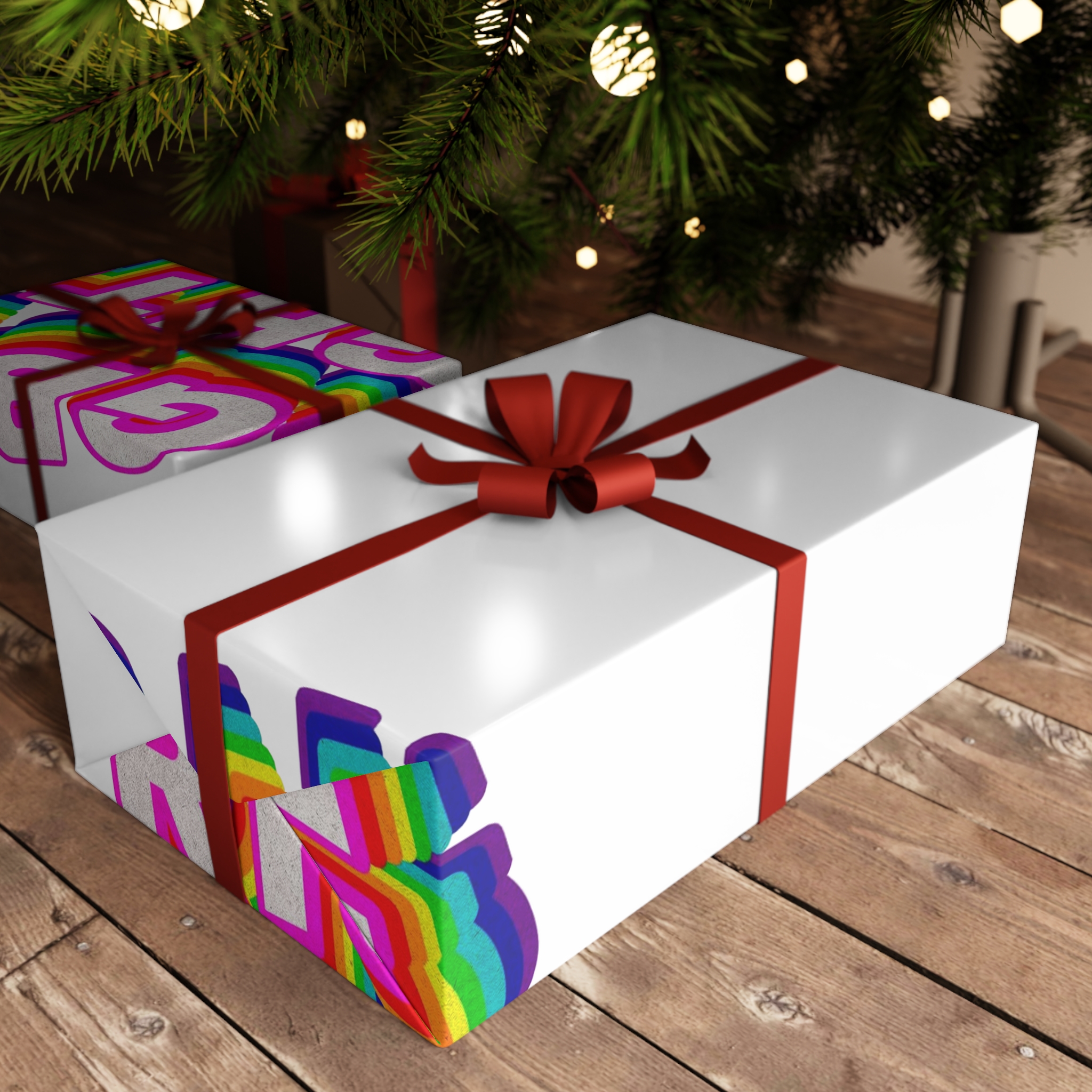 Rainbow Word Lgbt Rights Typography Design Element Gift Wrapping Paper Sheets 1pc - Image 3