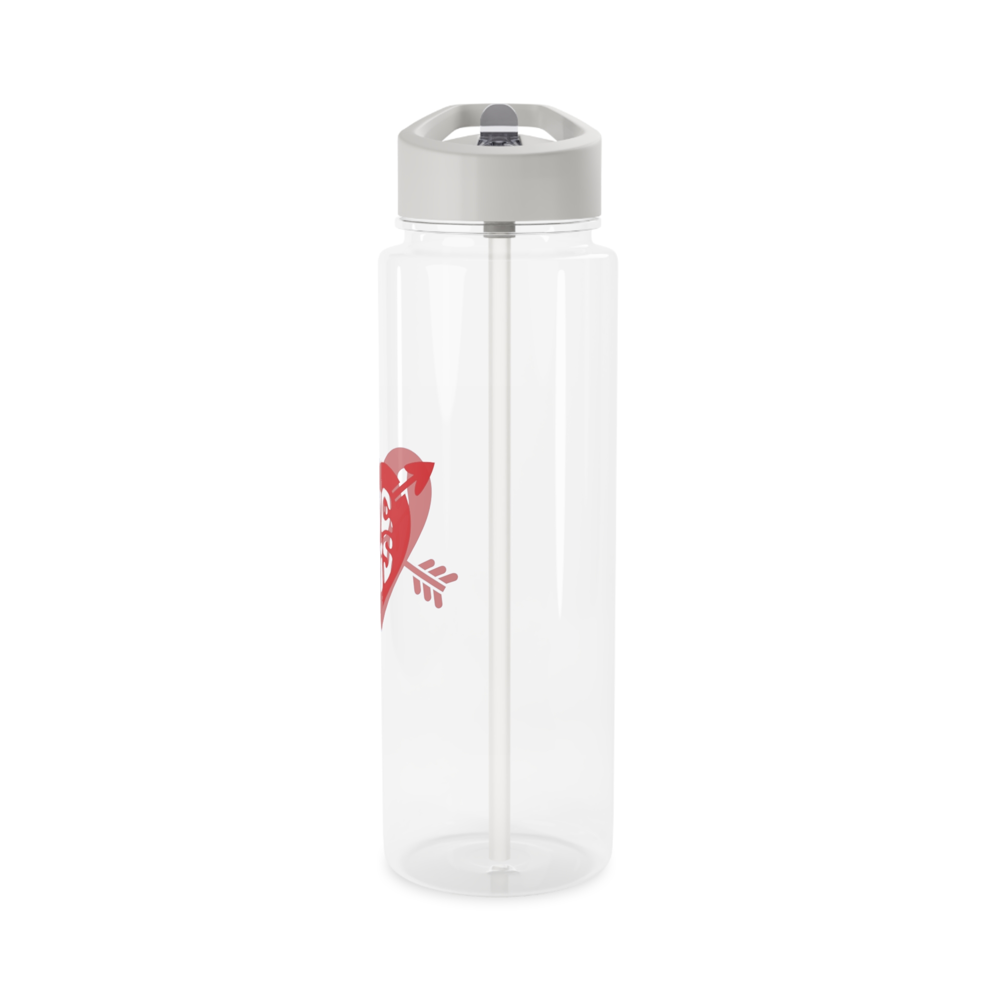 Love Wins Inscription Red Heart Pierced With Cupid39s Arrow Transparent Background Tritan Water Bottle - Image 7