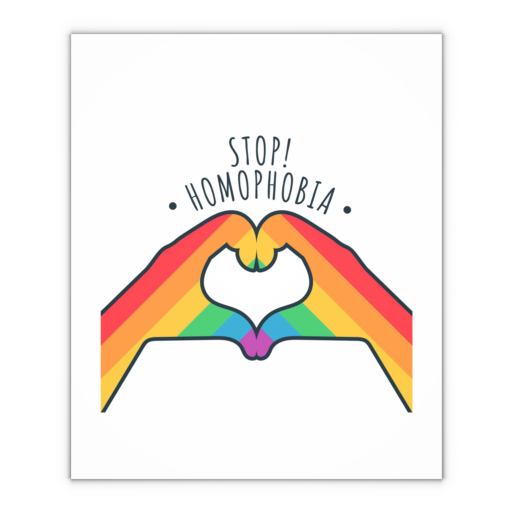 Stop Homophobia 17 May Lgbt Pride Heart Hand Rainbow Color Poster Sticker Symbol Vector Gift Wrapping Paper Sheets 1pc - Image 4