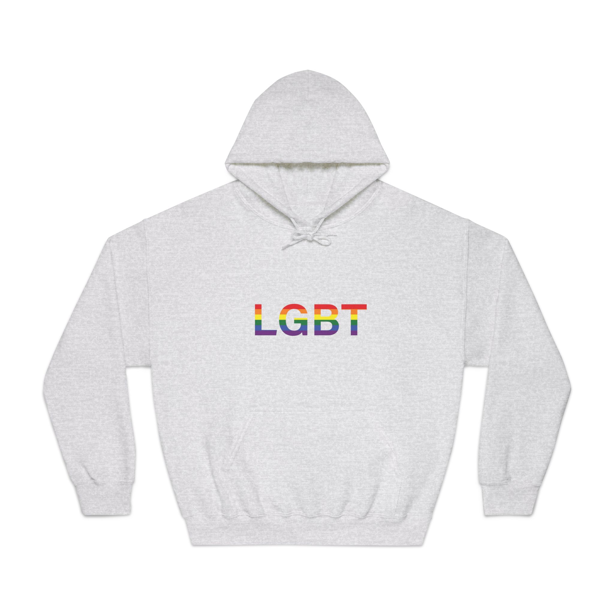 Lgbt Word Text Letter Rainbow Color Flag Isolated White Background Vector Illustration Unisex Dryblend Hooded Sweatshirt - Image 5