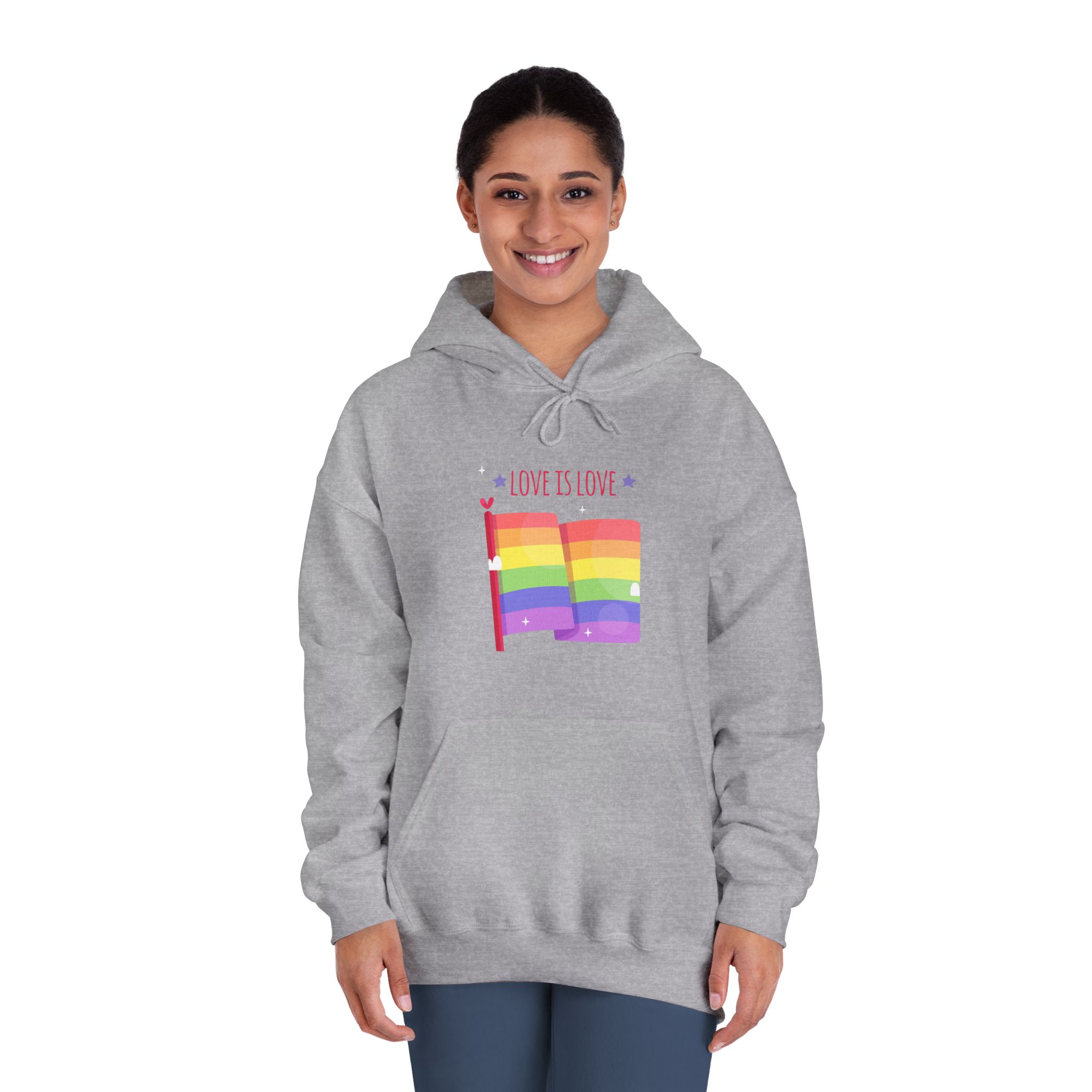 Pride Day Flag With Love Unisex Dryblend Hooded Sweatshirt - Image 16