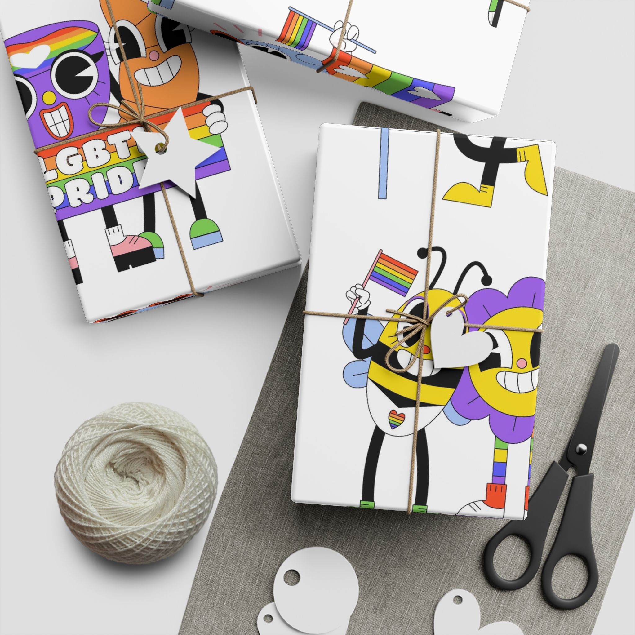Acid Lgbti Pride Stickers Collection Gift Wrapping Paper Sheets 1pc - Image 2