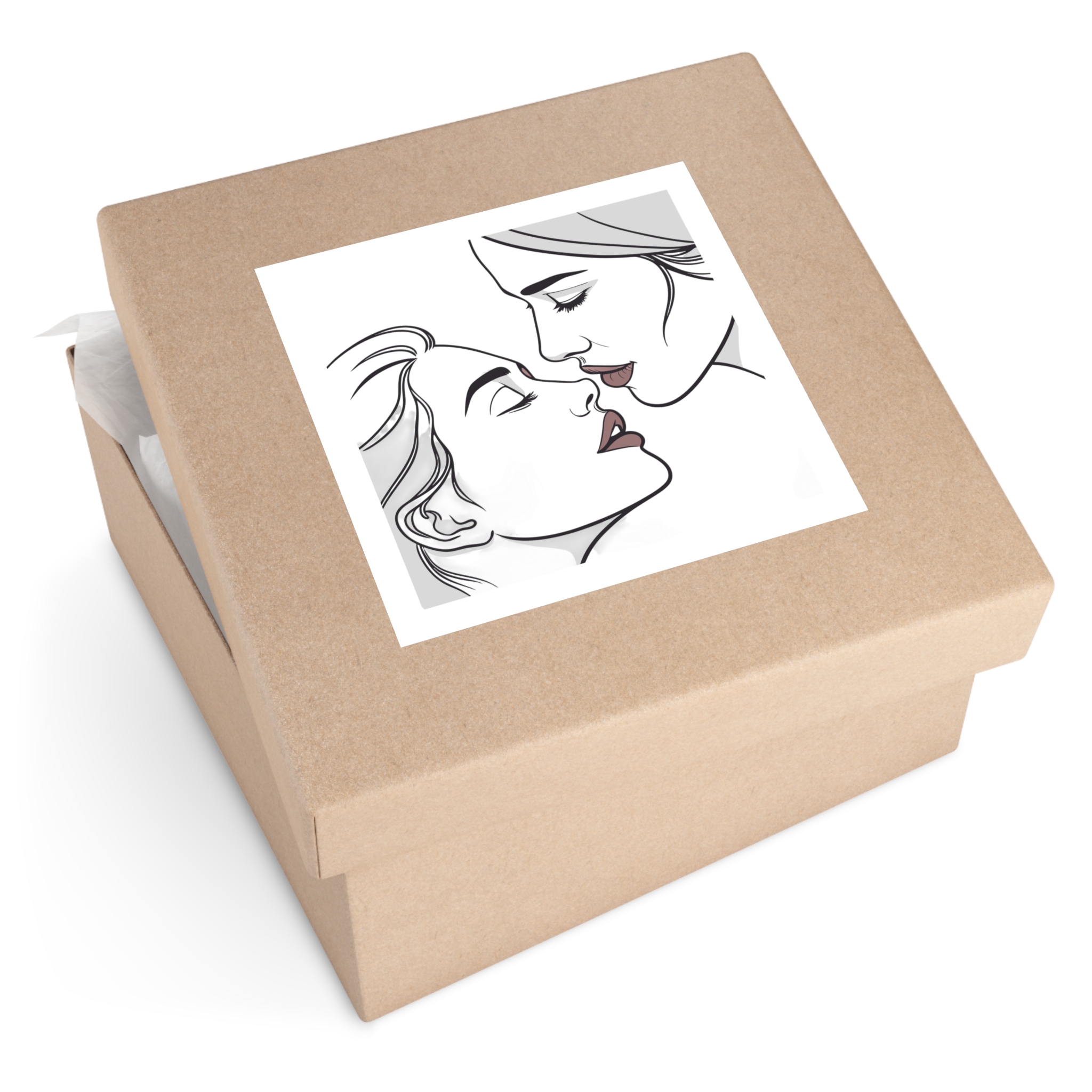 Perfect Lip Set Open Close Smooches Laminate Stickers Square - Image 63