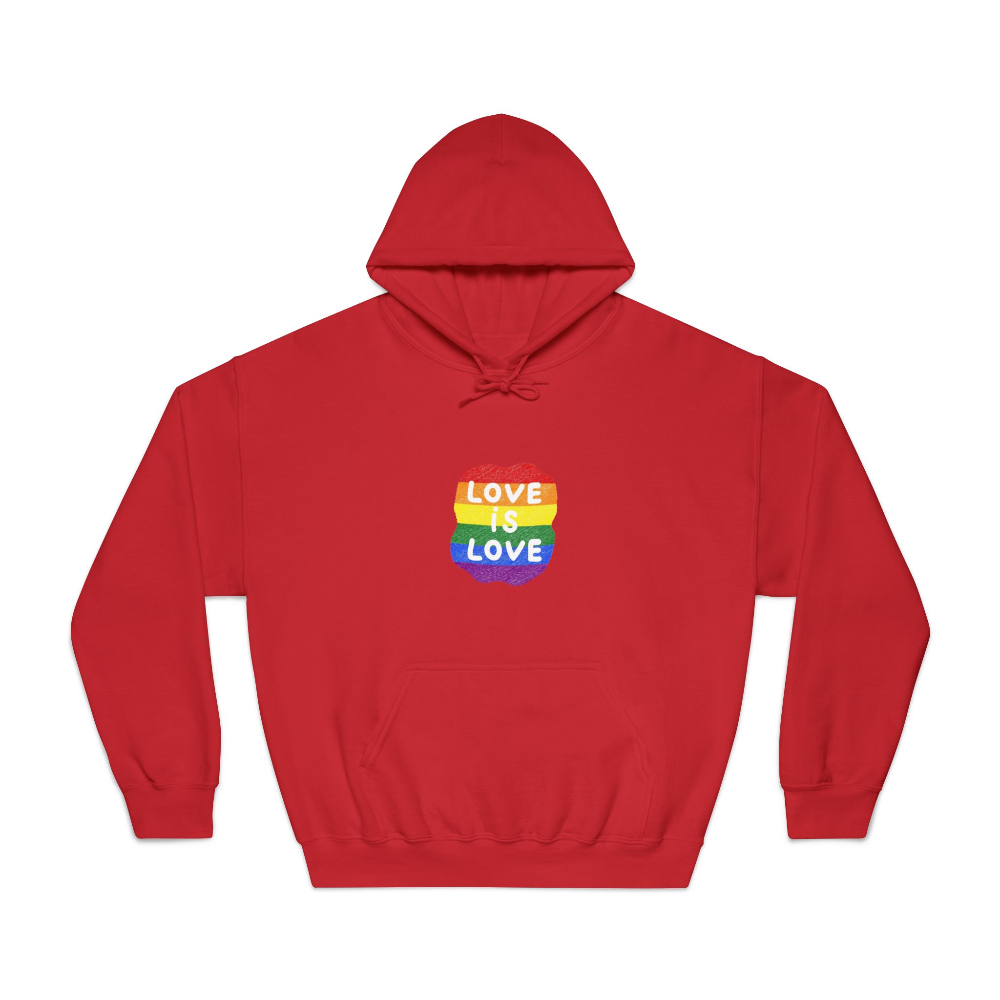 Love Is Love Lgbtq Pride Rainbow Poster Slogan Unisex Dryblend Hooded Sweatshirt - Image 33