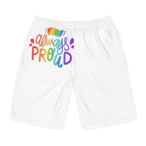 Always Proud Pride Lettering Mens Board Shorts Aop