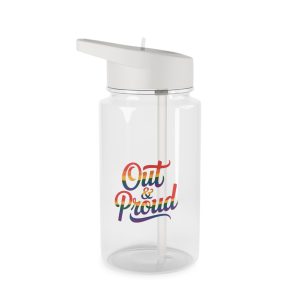 Out Proud T Shirt Design Isolated White Background Tritan Water Bottle