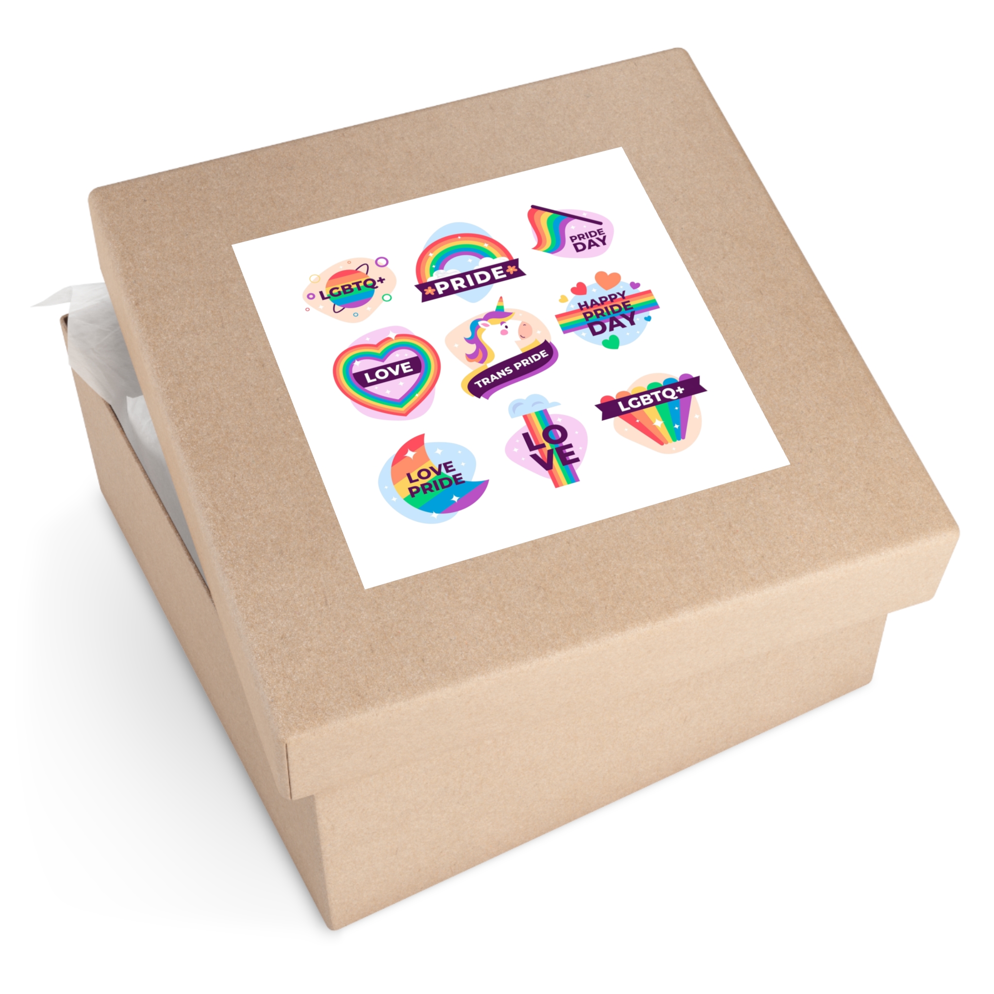 Labels Design Pride Day Event Laminate Stickers Square - Image 51