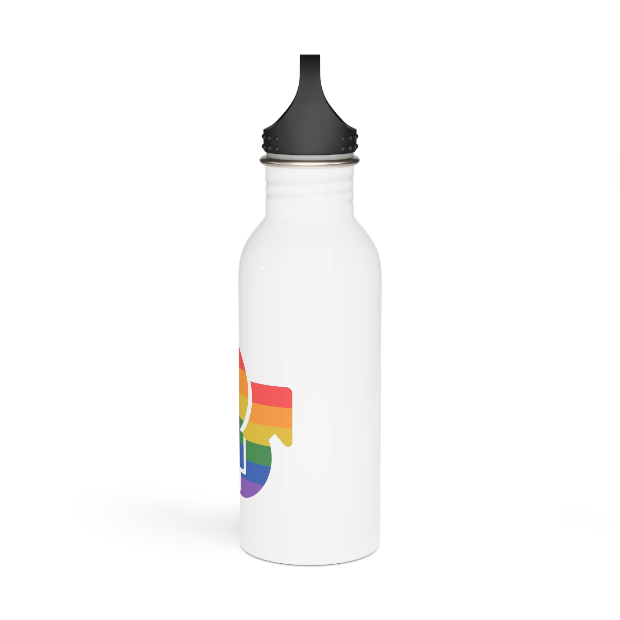 Lgbt Icon Isolated Black Background Diversity Human Right Concept Lgbt Community Vector Flat Illustration Poster Card Banner Stainless Steel Water Bottle - Image 4