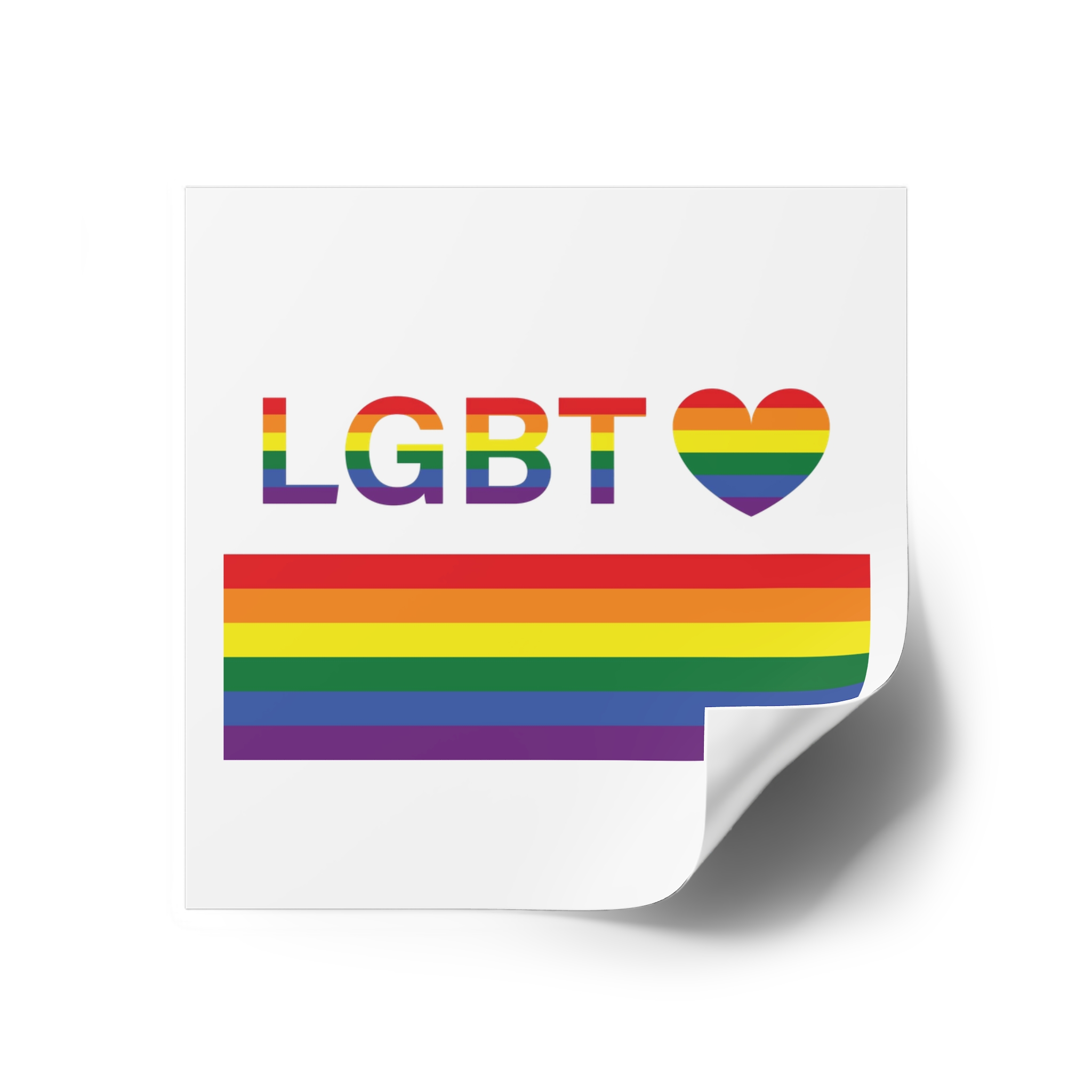 Lgbt Word Text Letter With Heart Rainbow Color Flag Isolated White Background Vector Illustration Laminate Stickers Square - Image 18