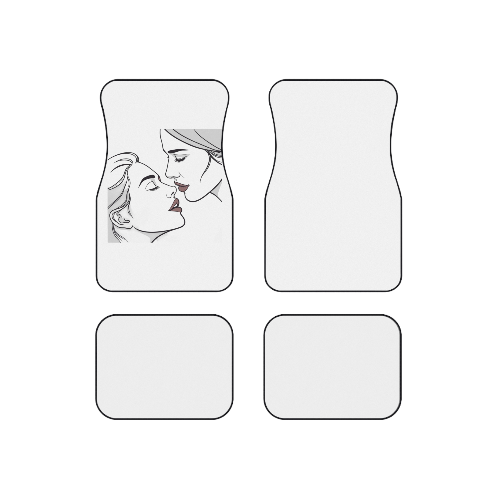Perfect Lip Set Open Close Smooches Car Mats Set Of 4