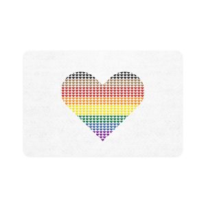 Pride Flag Heart Shape Icon With Heart Pattern Inside Heart Symbol With Black Brown Stripes Pet Food Mat 12x18