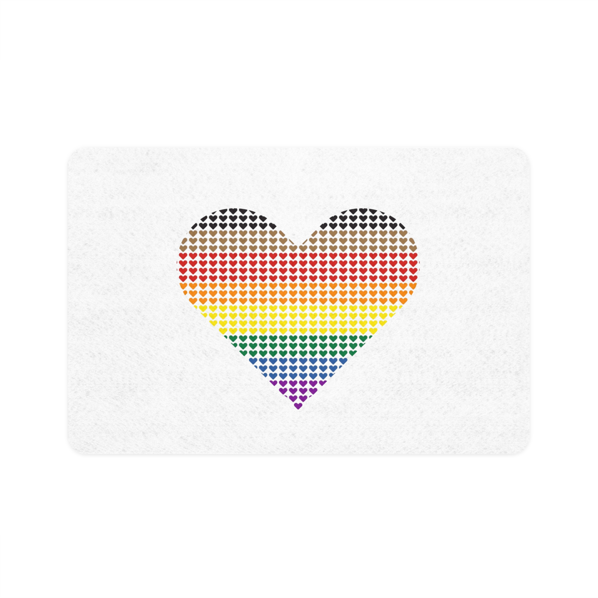 Pride Flag Heart Shape Icon With Heart Pattern Inside Heart Symbol With Black Brown Stripes Pet Food Mat 12x18