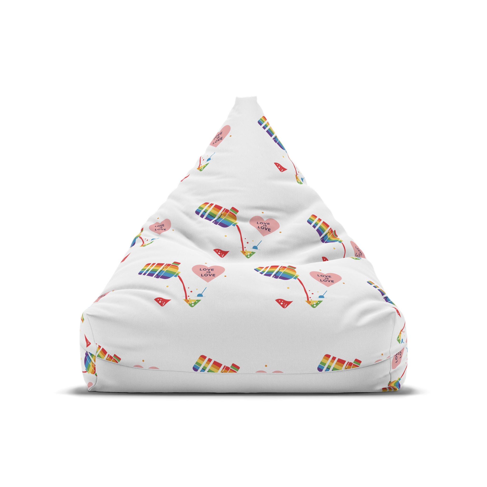 Rainbow Cocktail Shaker Pouring Drink With Heart Love Is Love Illustration Vector Bean Bag Chair Cover - Image 5