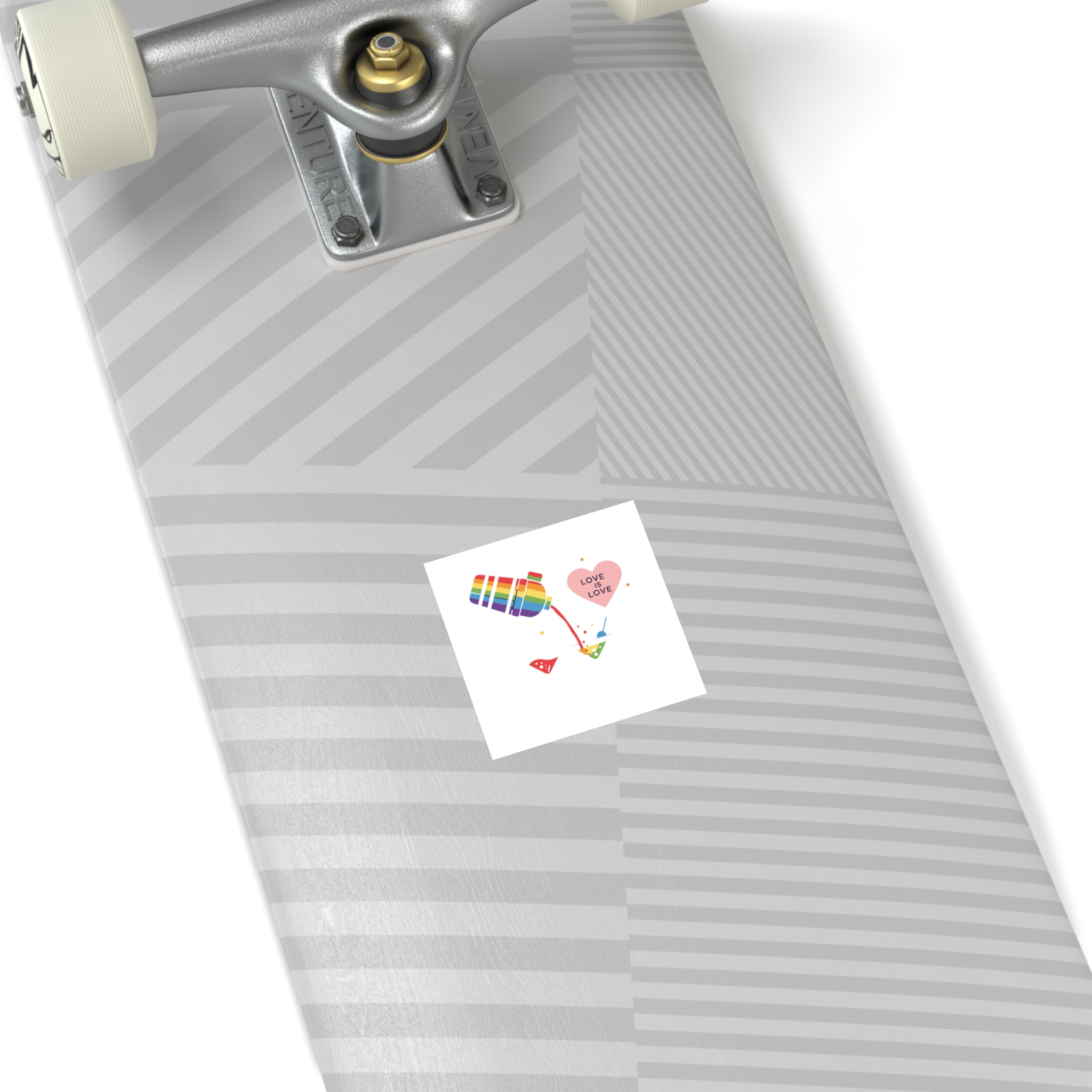 Rainbow Cocktail Shaker Pouring Drink With Heart Love Is Love Illustration Vector Laminate Stickers Square - Image 4