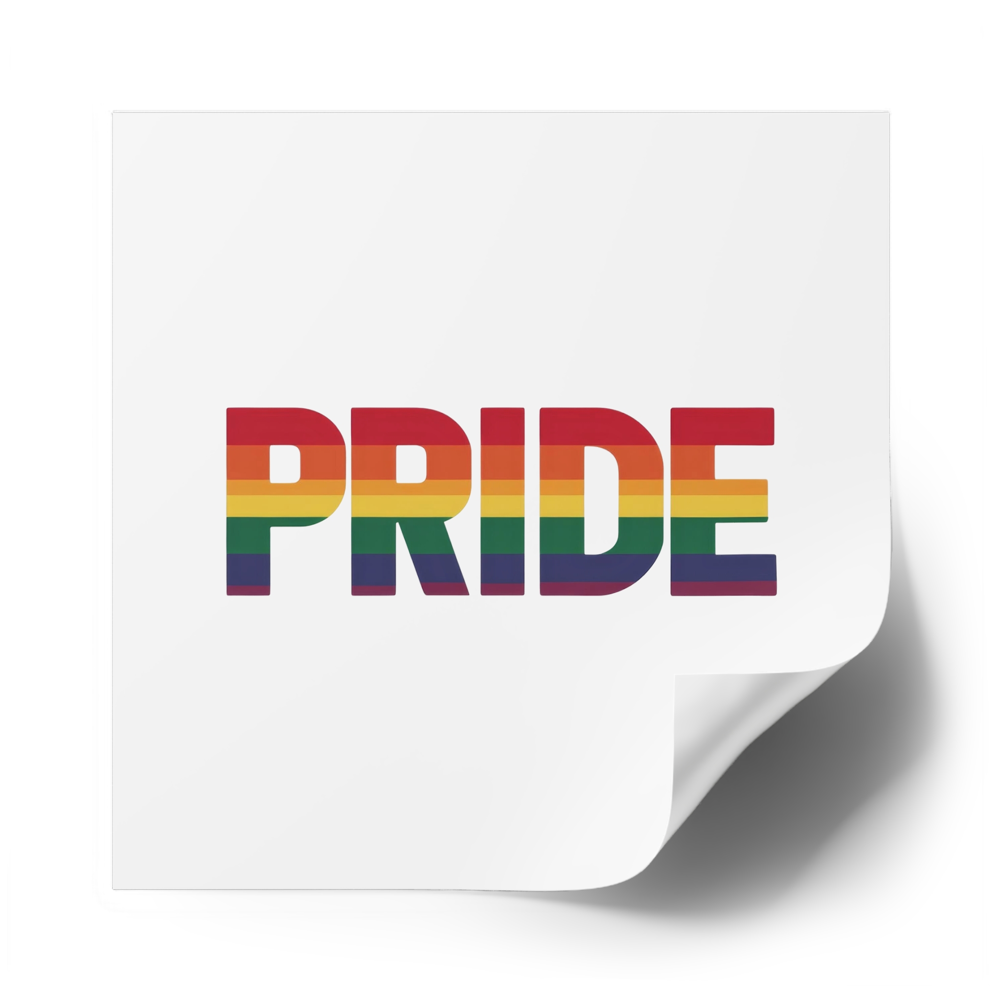 Rainbow Colored Text That Says Rainbow Middle Laminate Stickers Square - Image 50