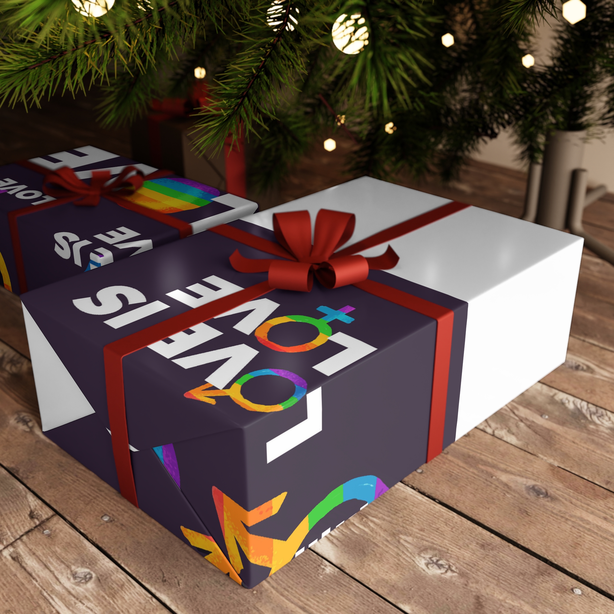 Colorful Pride Day Labels Gift Wrapping Paper Sheets 1pc - Image 3