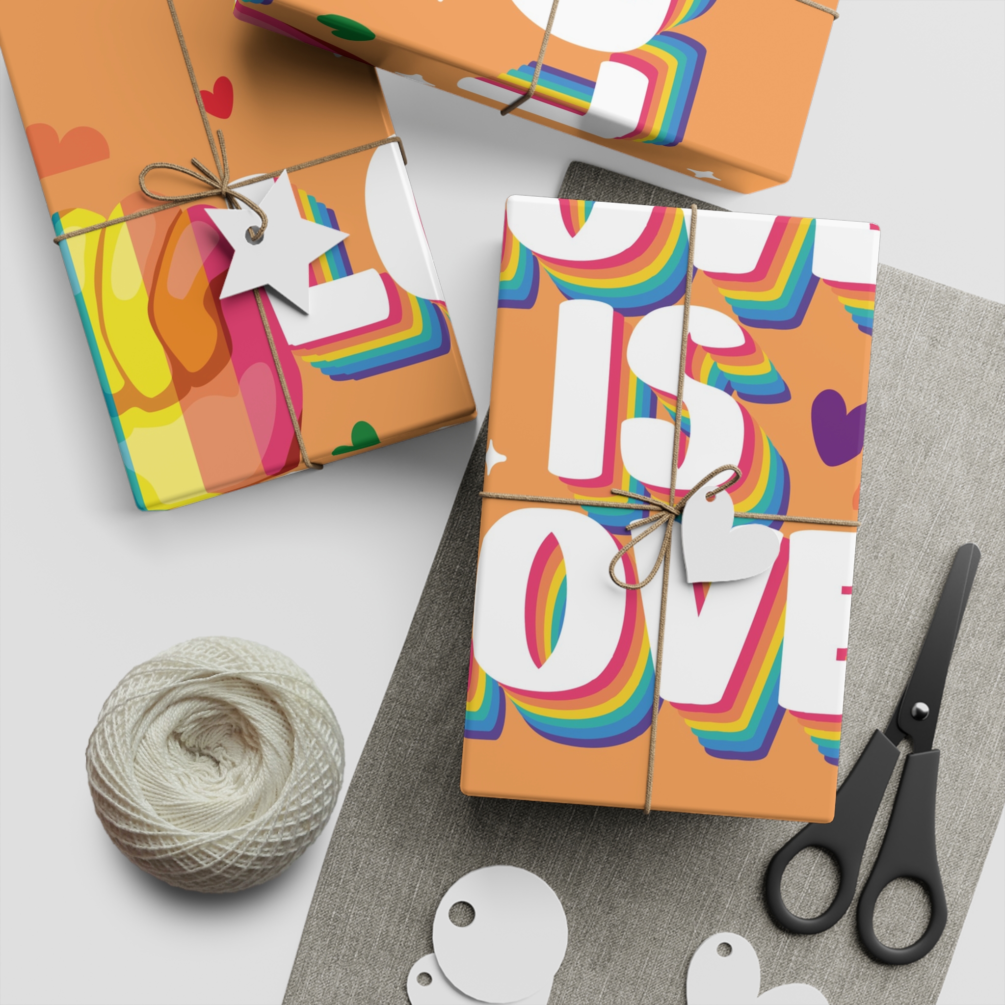 Love Is Love Lettering With Fist Gift Wrapping Paper Sheets 1pc - Image 2