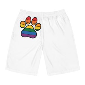 Rainbow Paw Print Symbol Pride Diversity Mens Board Shorts Aop