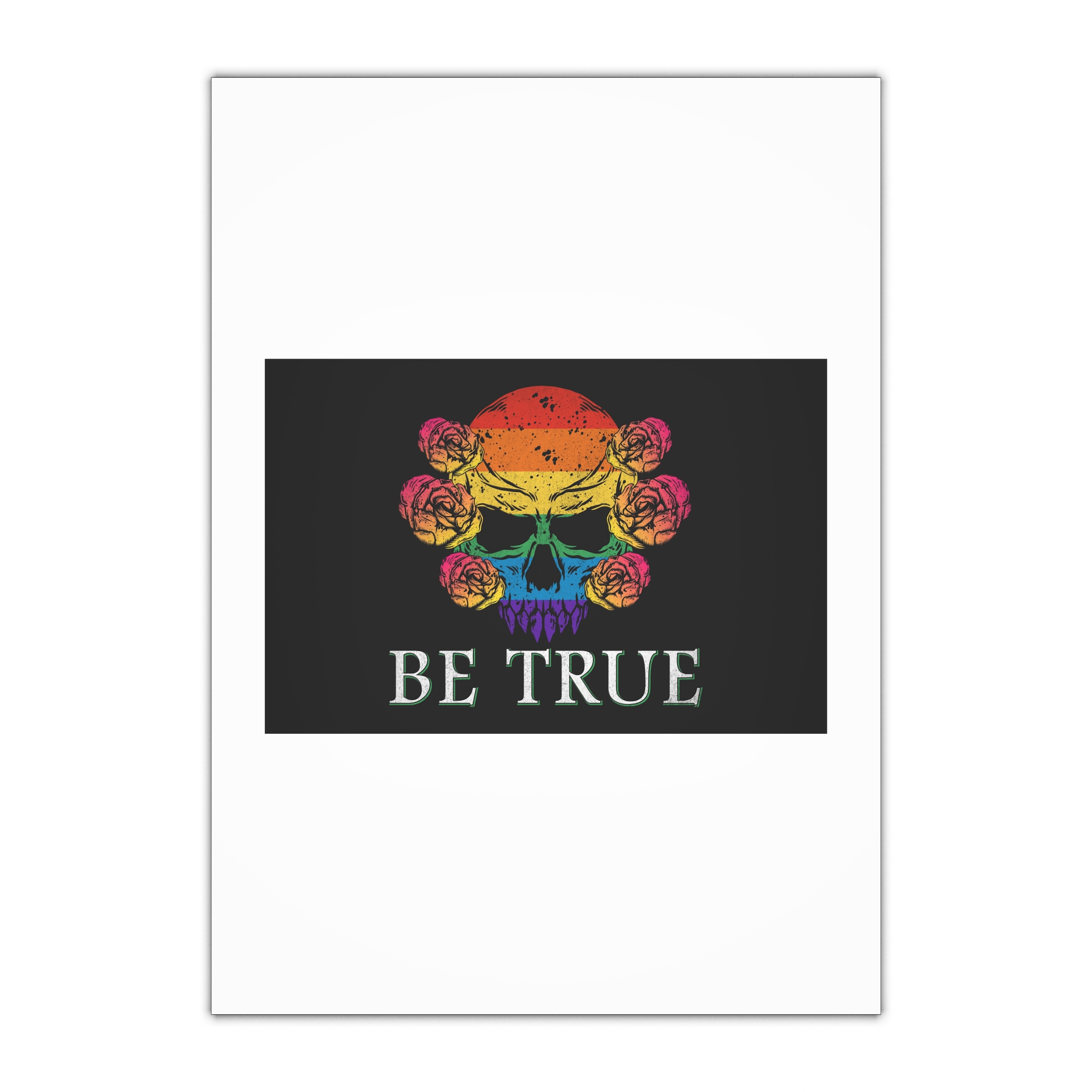 Skull Pride Rainbow Vintage Vector Premium T Shirt(1) Gift Wrapping Paper Sheets 1pc