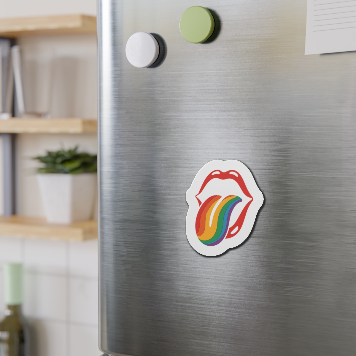 Rainbow Tongue Pop Art Lips Illustration(1) Die Cut Magnets - Image 9