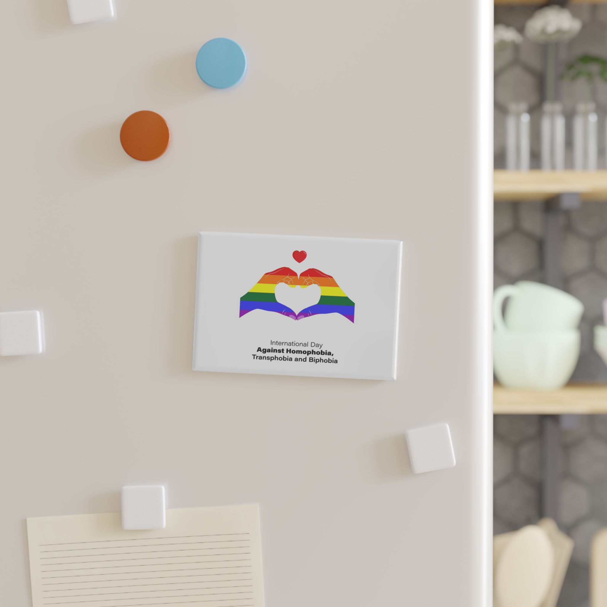 Vector Illustration International Day Against Homophobia Transphobia Biphobia Button Magnet Rectangle 1 And 10 Pcs - Image 3