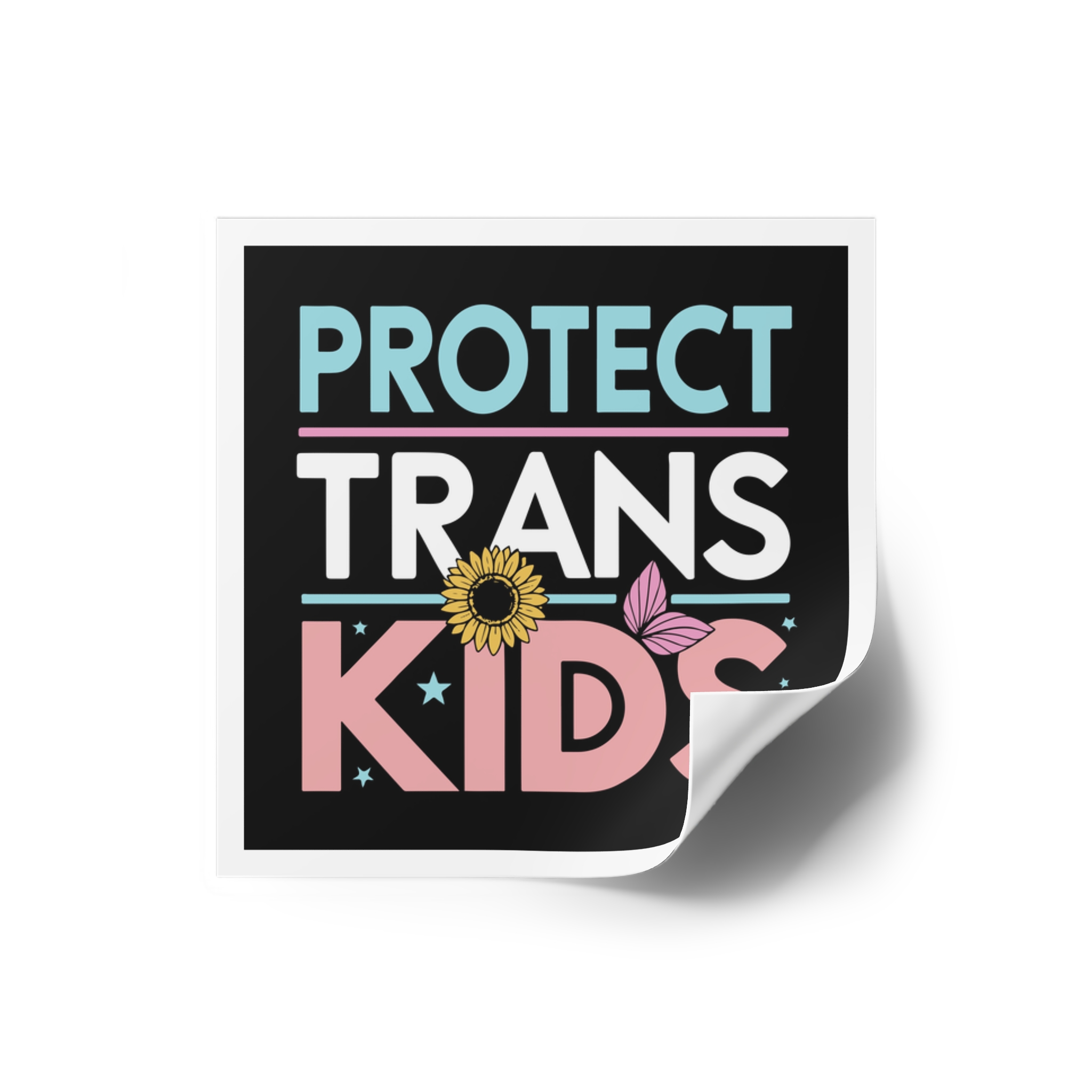 Protect Trans Kids Laminate Stickers Square - Image 2