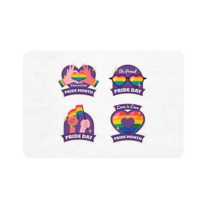 Labels Collection Pride Month Celebration Pet Food Mat 12x18
