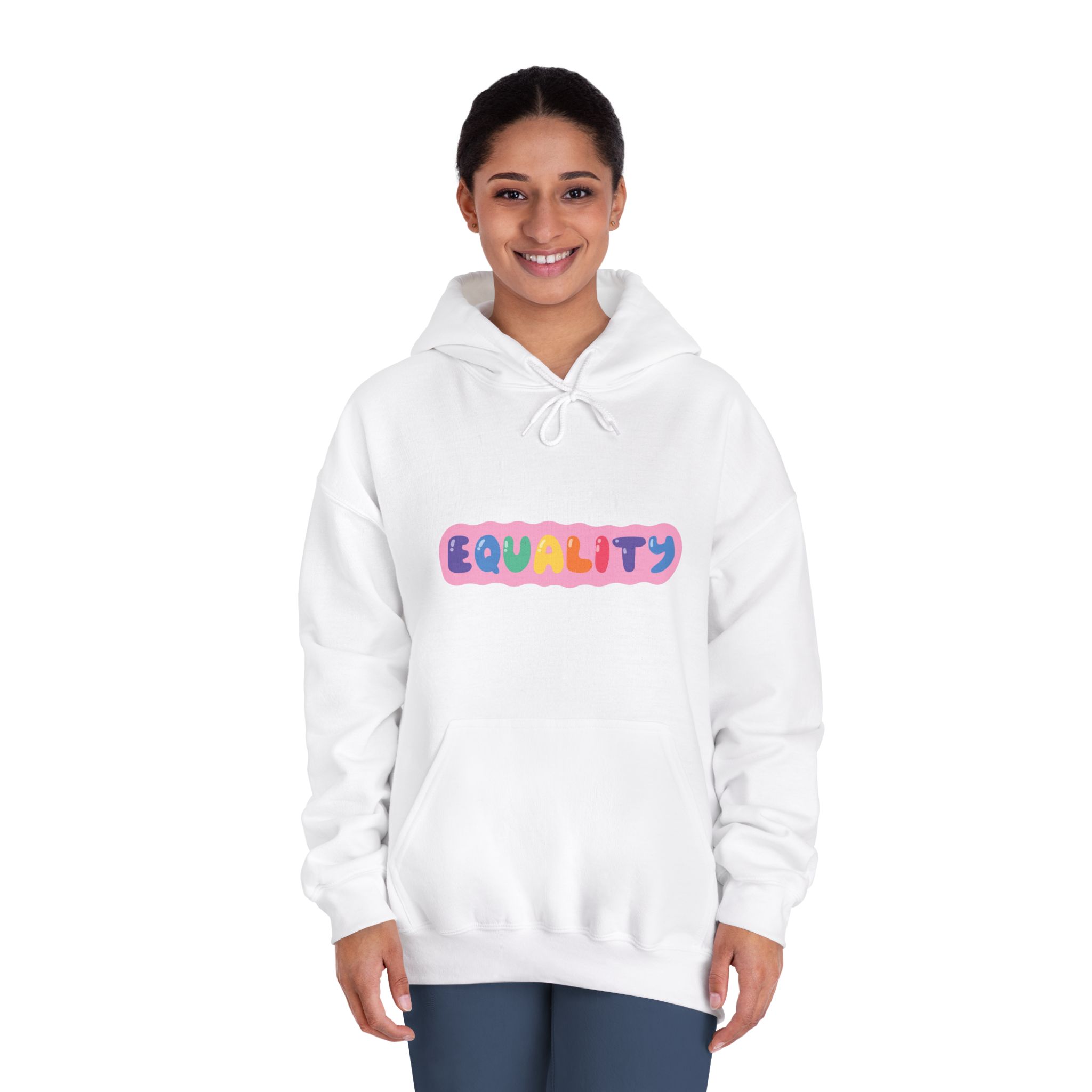 Lgbt Sticker Pack White Background Lgbtq Set Symbol Lgbt Pride Community Rainbow Elements Vector Hand Draw Illustration Hand Drawn Lettering(1) Unisex Dryblend Hooded Sweatshirt - Image 4