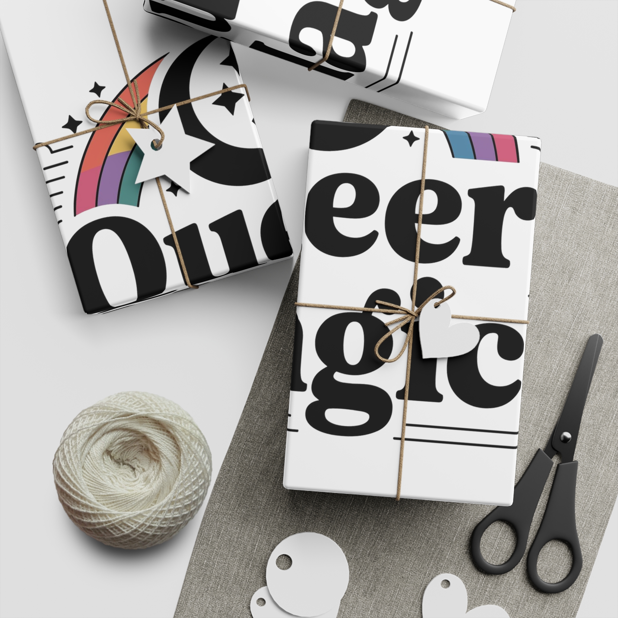 Queer Magic T Shirt Design Isolated White Background 2 Gift Wrapping Paper Sheets 1pc - Image 2