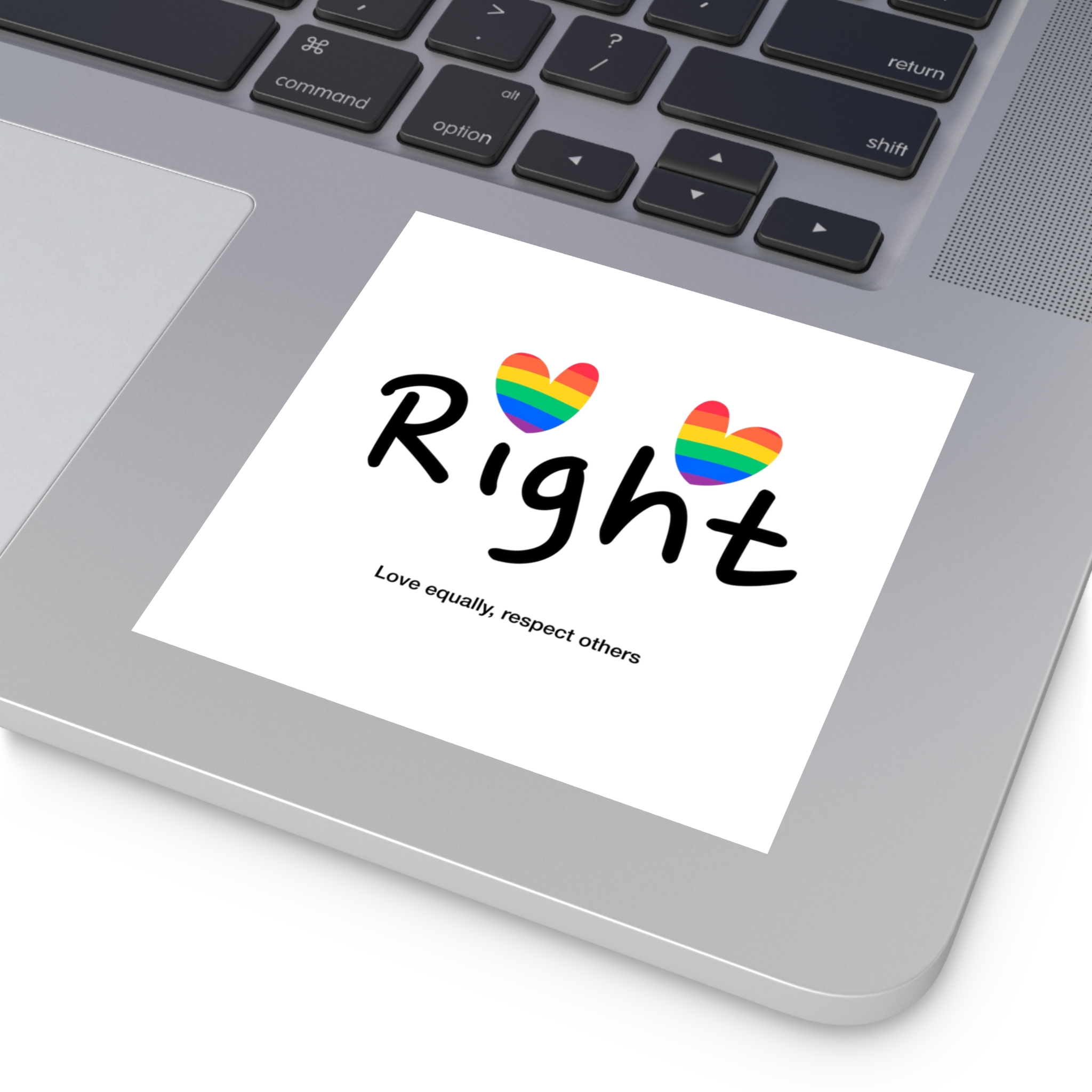 Love Letter Pride Rainbow Lettering Text Writing Pattern Freedom Love Heart Homo Colors Flag Parade(1) Laminate Stickers Square - Image 71