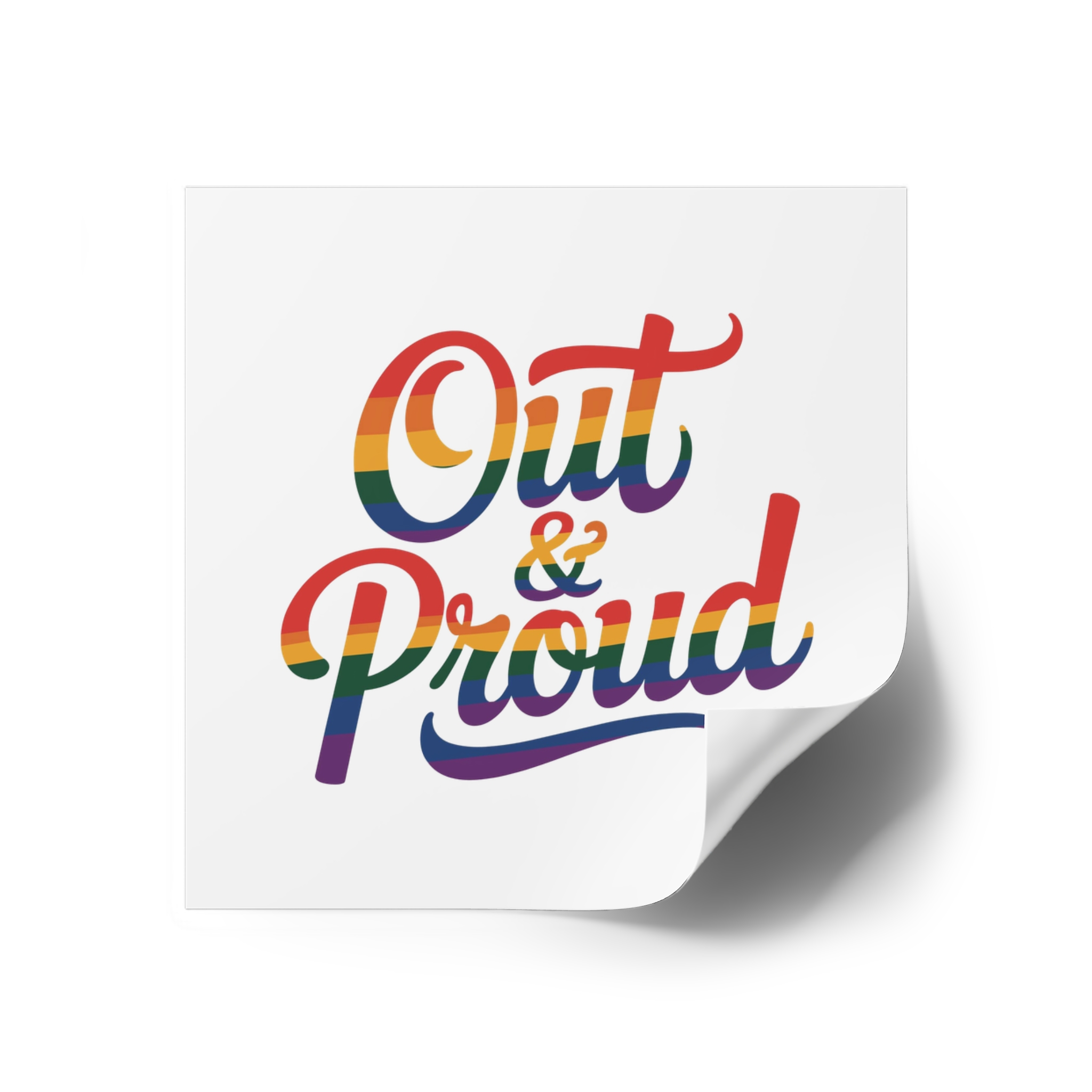 Out Proud T Shirt Design Isolated White Background Laminate Stickers Square - Image 30