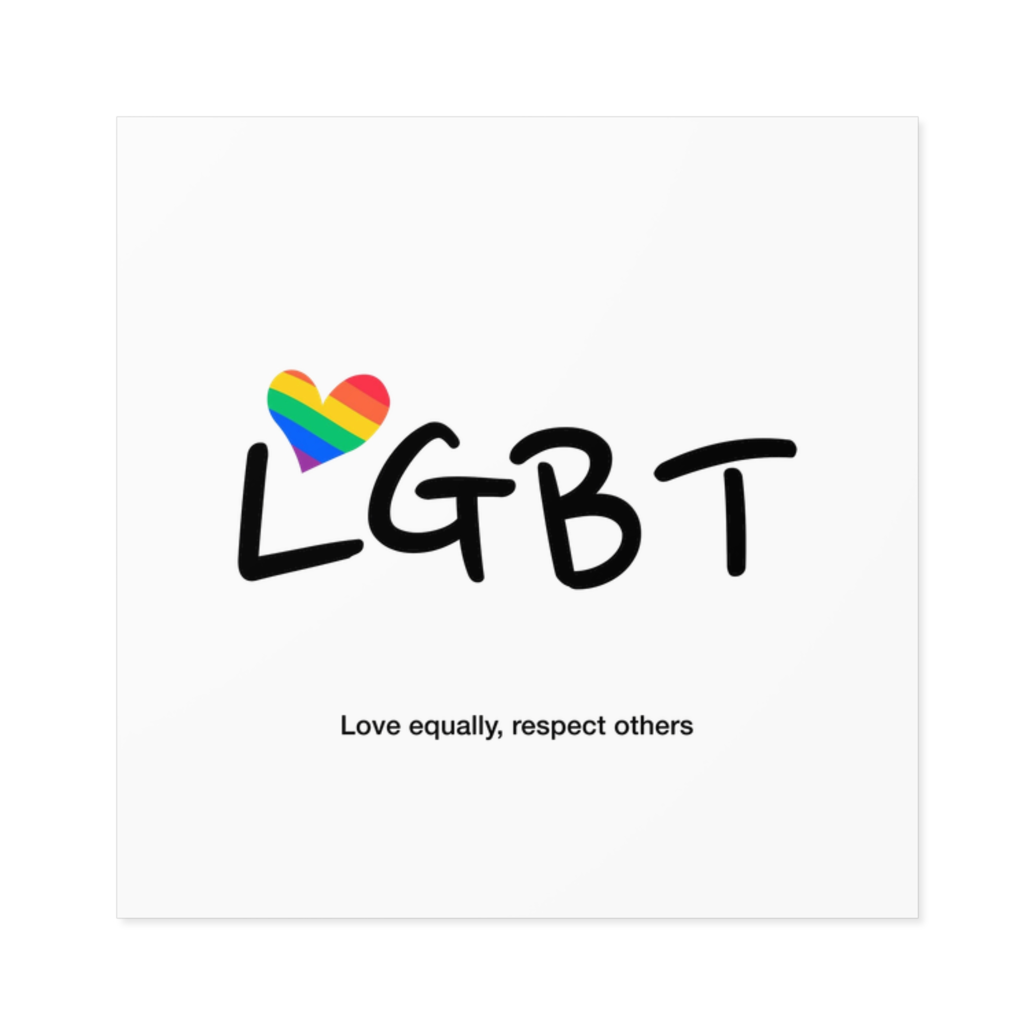 Love Letter Pride Rainbow Lettering Text Writing Pattern Freedom Love Heart Homo Colors Flag Parade(3) Laminate Stickers Square - Image 5