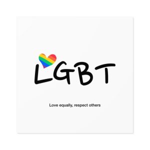 Love Letter Pride Rainbow Lettering Text Writing Pattern Freedom Love Heart Homo Colors Flag Parade(3) Laminate Stickers Square
