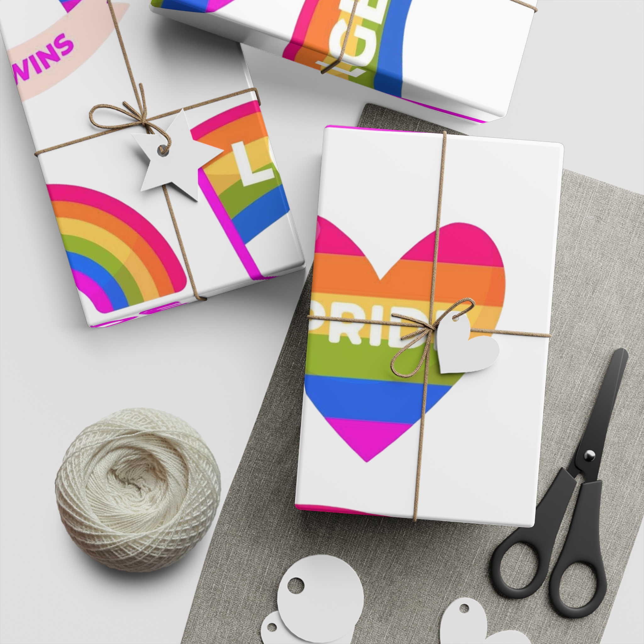 Pride Day Labels Set Gift Wrapping Paper Sheets 1pc - Image 5