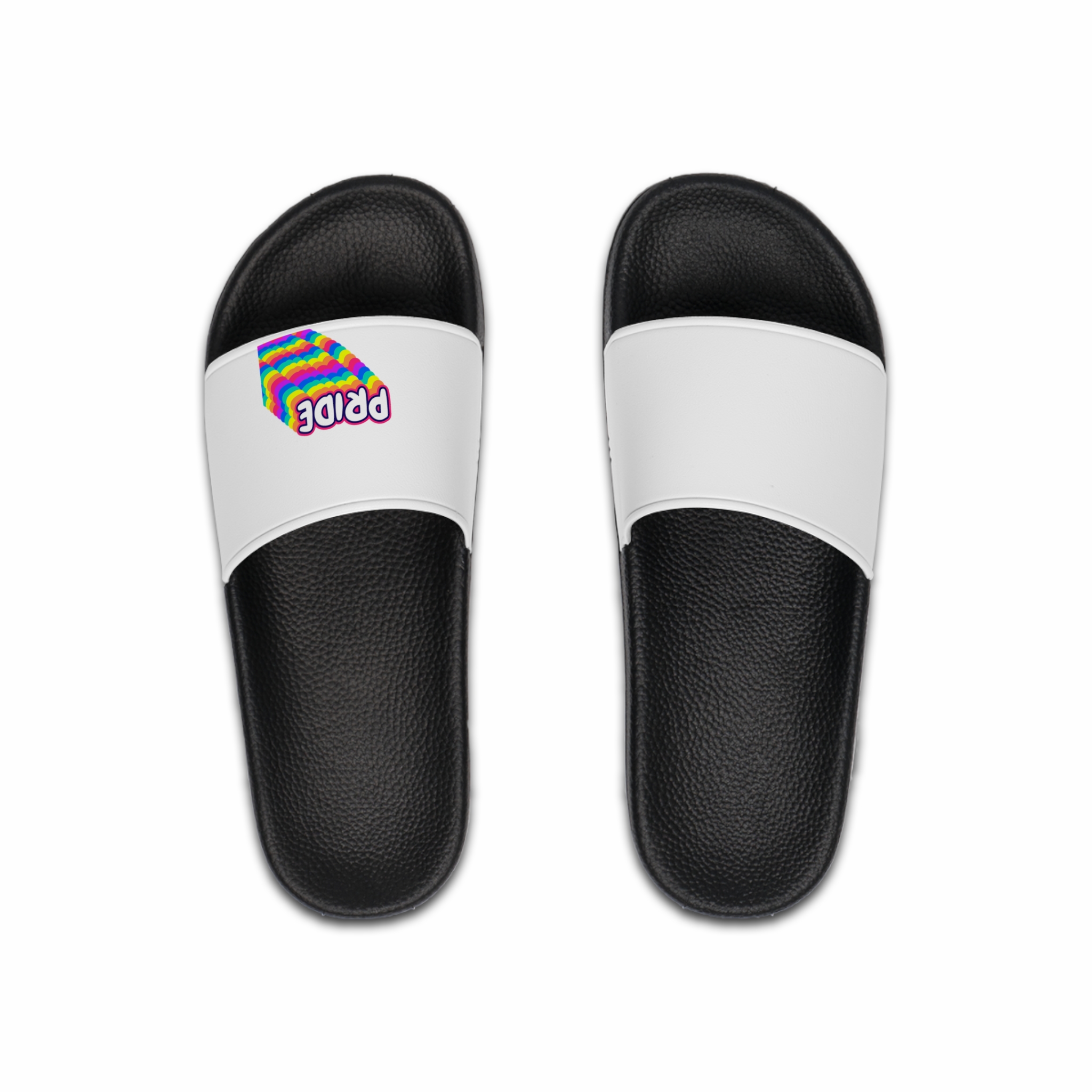 Pride Text Lettering Pride Month Celebration Poster Mens Slide Sandals