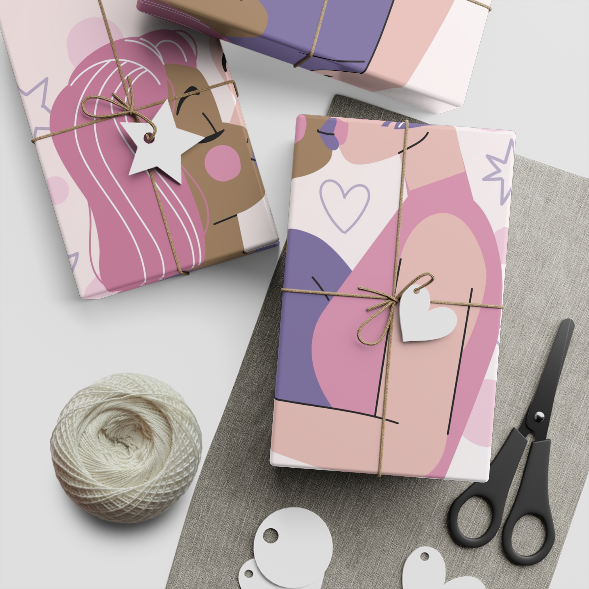 Lesbian Pride Design 5F97CF Gift Wrapping Paper Sheets 1pc - Image 2