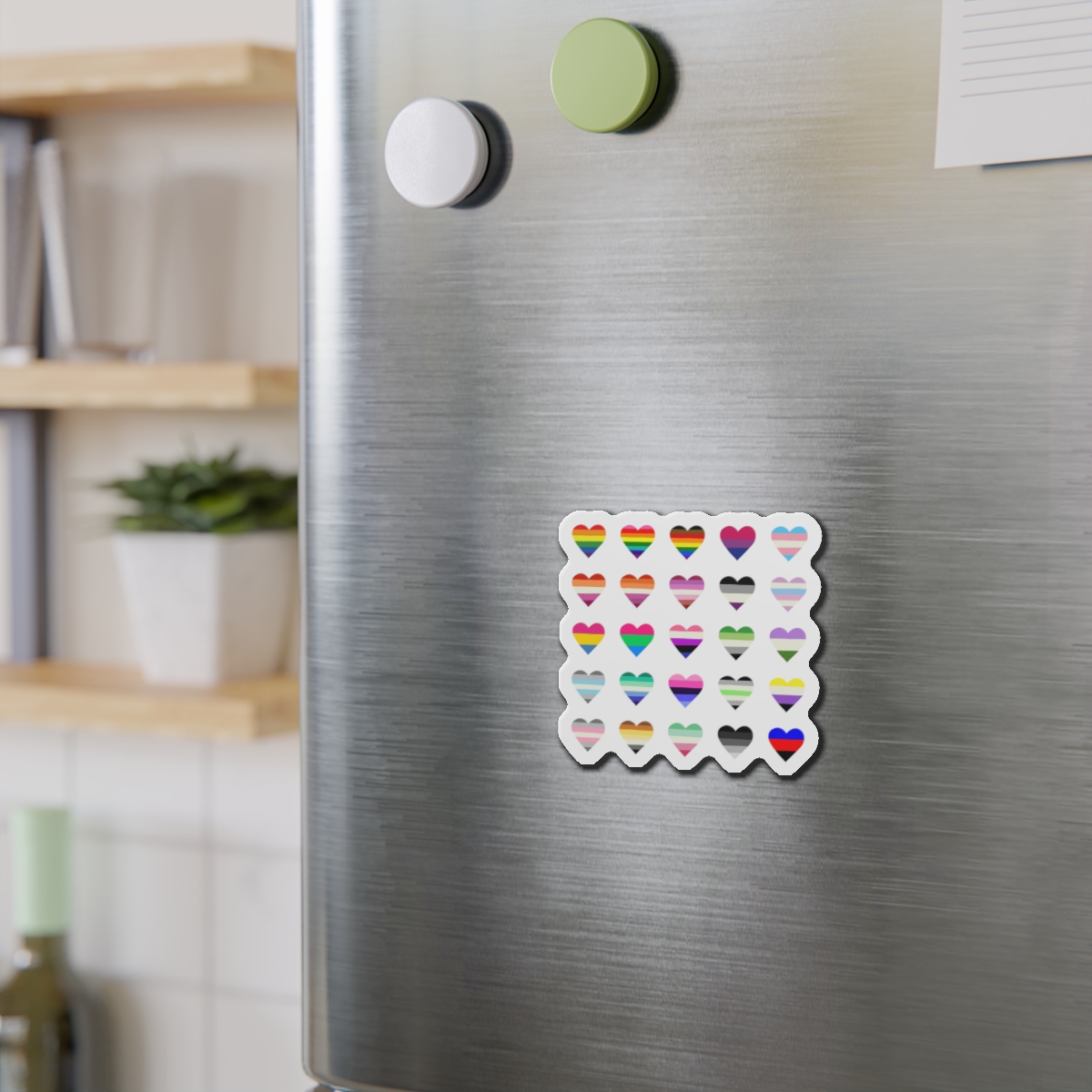 Set Colorful Lgbtq Pride Flag Heart Shape Gender Equality Sexual Identity Pride Flags Collection Lgbtqia Community Pride Month Die Cut Magnets - Image 6